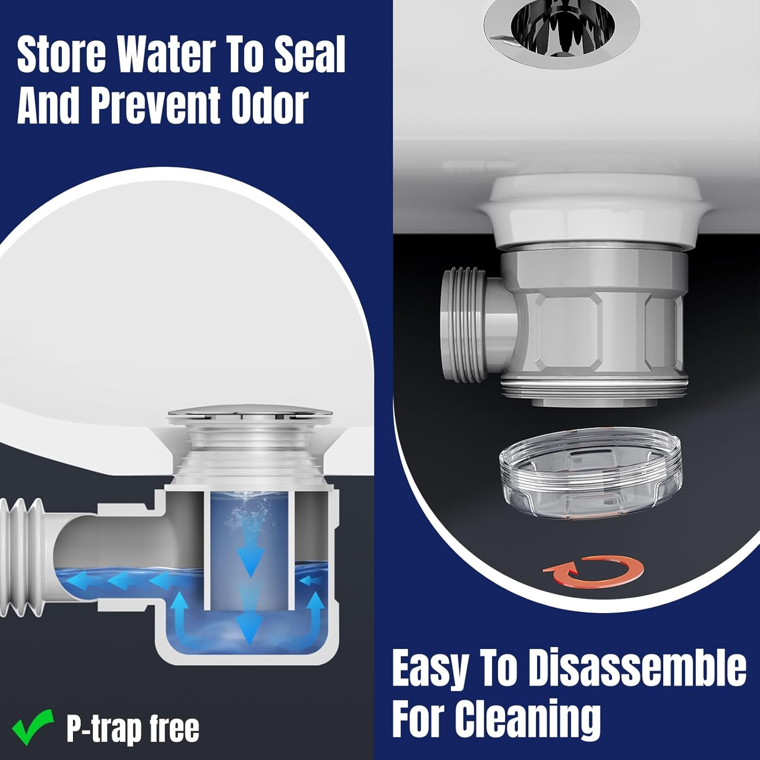 JHBKing Bathroom Sink Drain Kit with Flexible Pipe 1