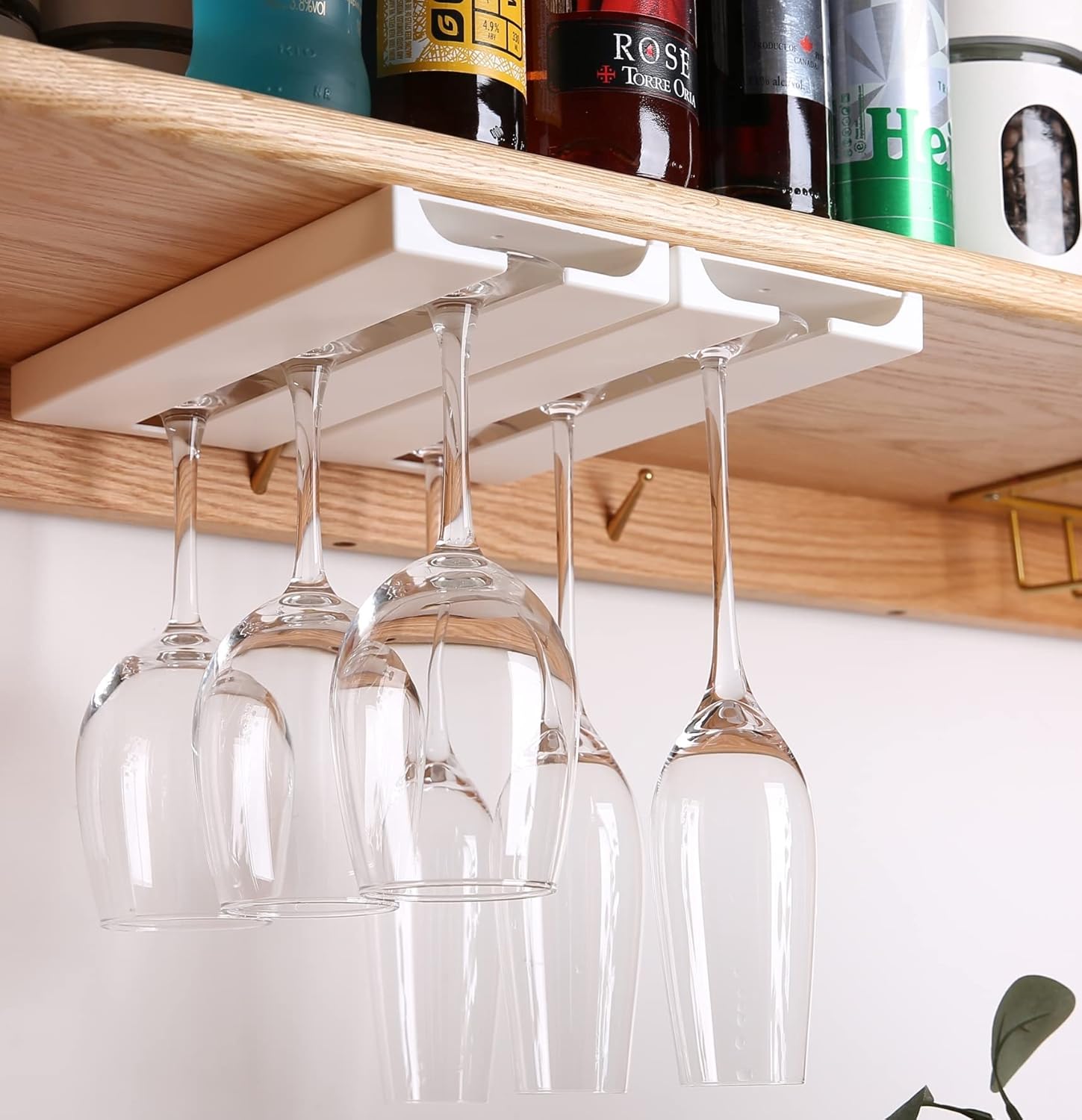 Leevcok 2 Pack White Wine Glass Holder