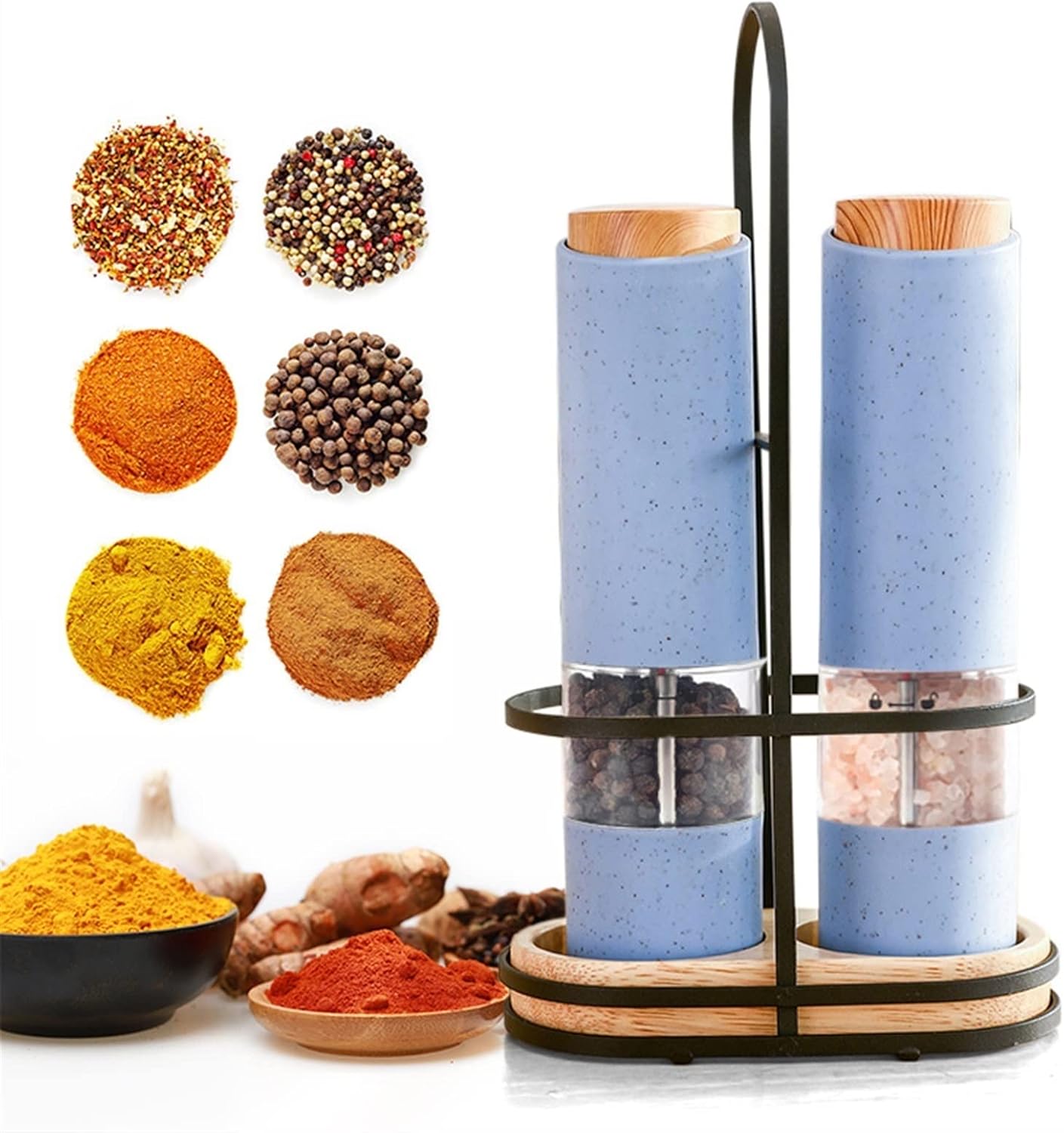 Electric Spice Grinder Set With Holder 2PCS