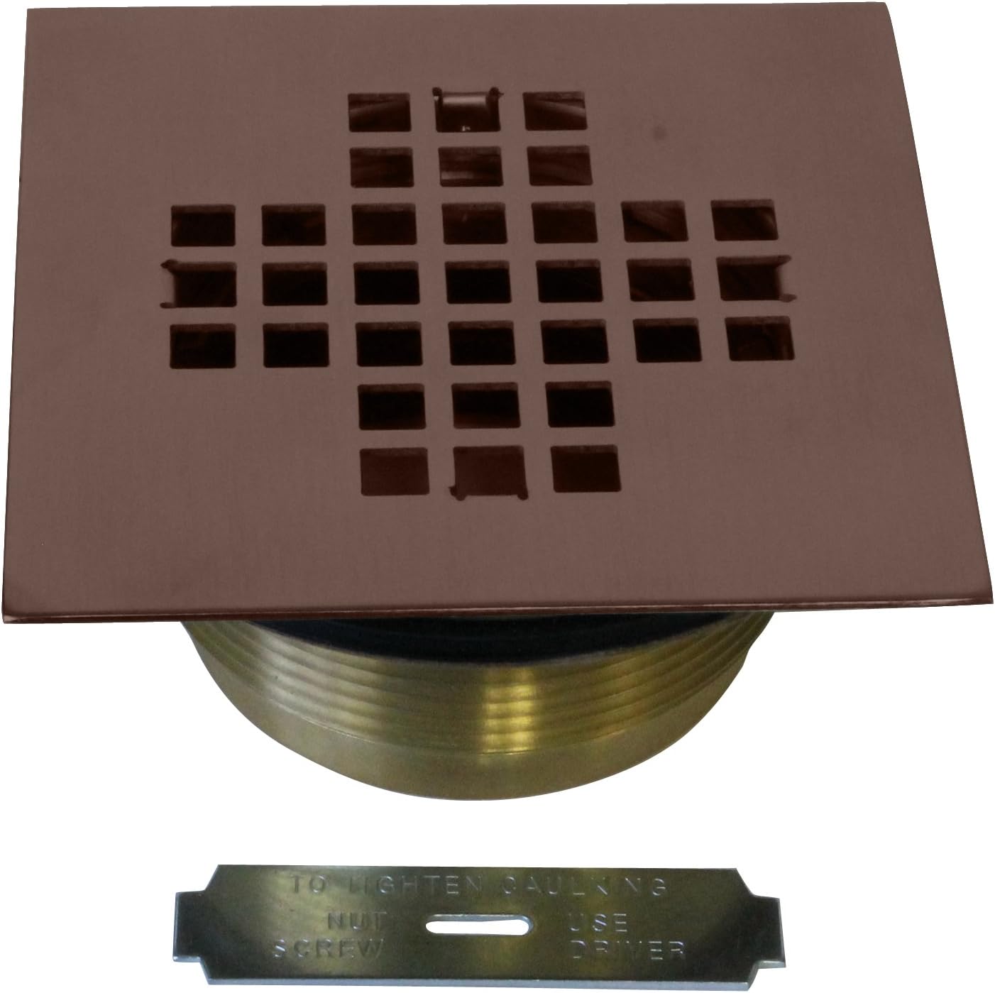 Westbrass 2 Brass Drain with Square Cover and Oil Rubbed Bronze