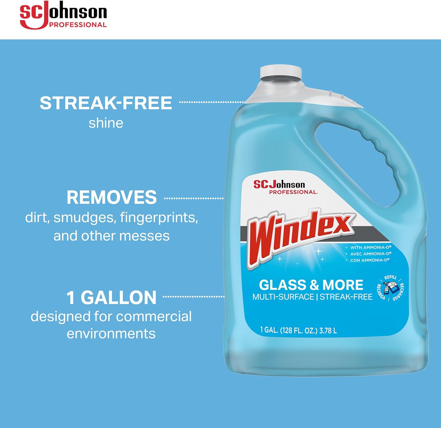 SC Johnson Windex Glass Cleaner 128 Oz Case Of 4