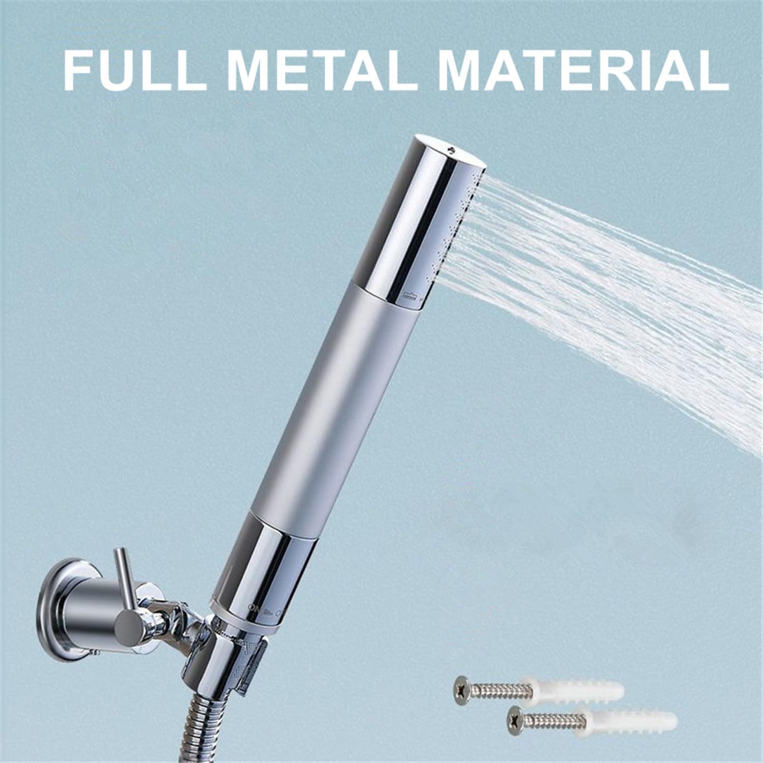 All Metal Shower Head Holder with 180 Adjustable Wand Mount