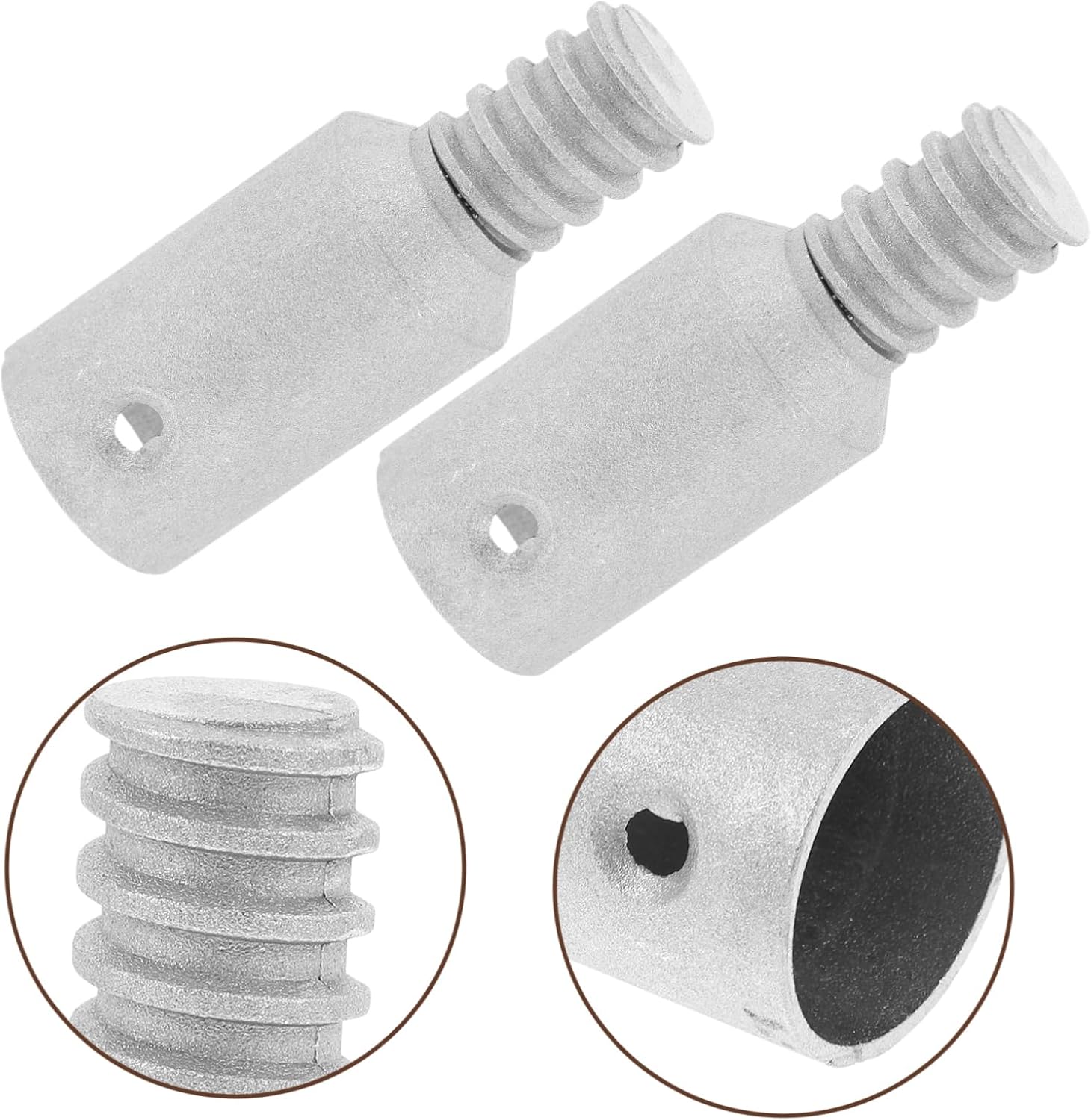 2pcs Metal Threaded Tip Replacement Kit for Broom and Mop Handles 1