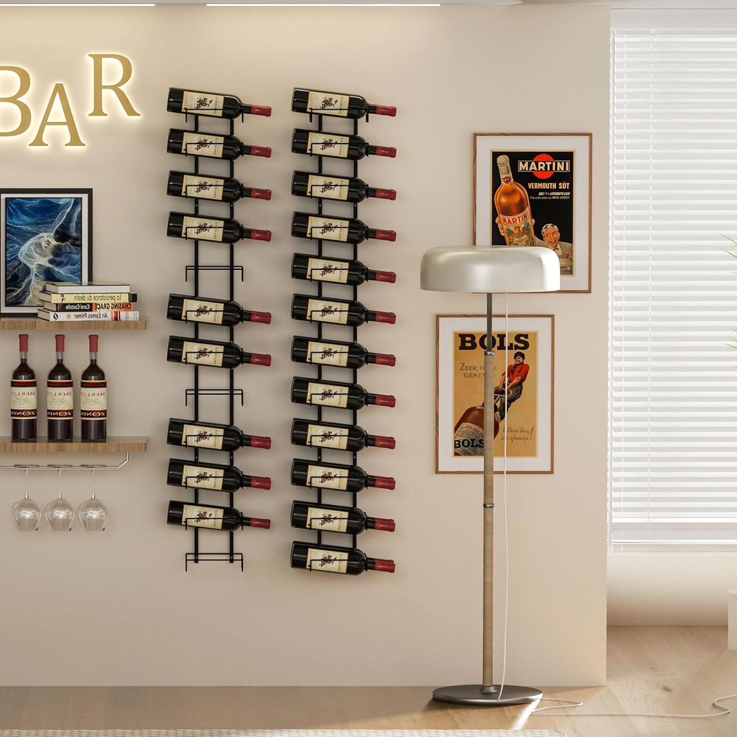 JKsmart 24 Bottle Wall Wine Rack with Arc Design