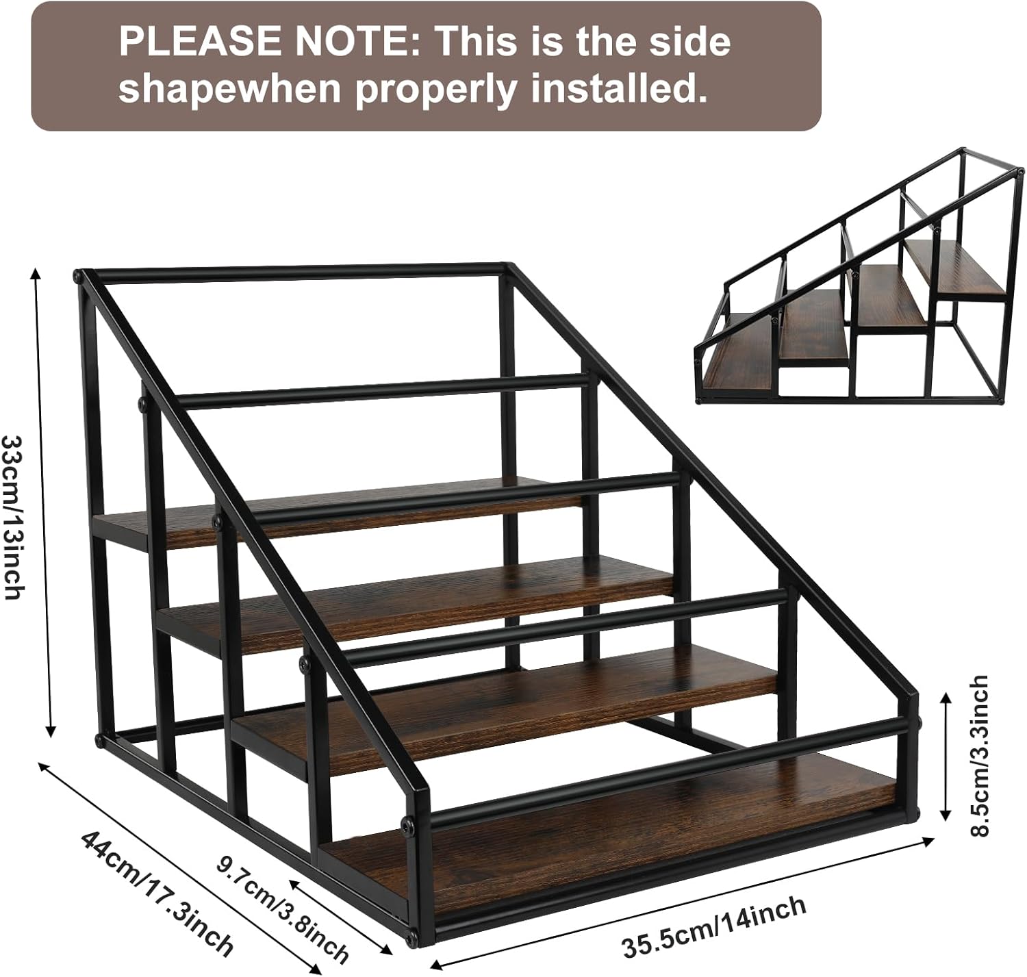 YQBRAO Coffee Syrup Rack Organizer 2 Pack 4 Tier