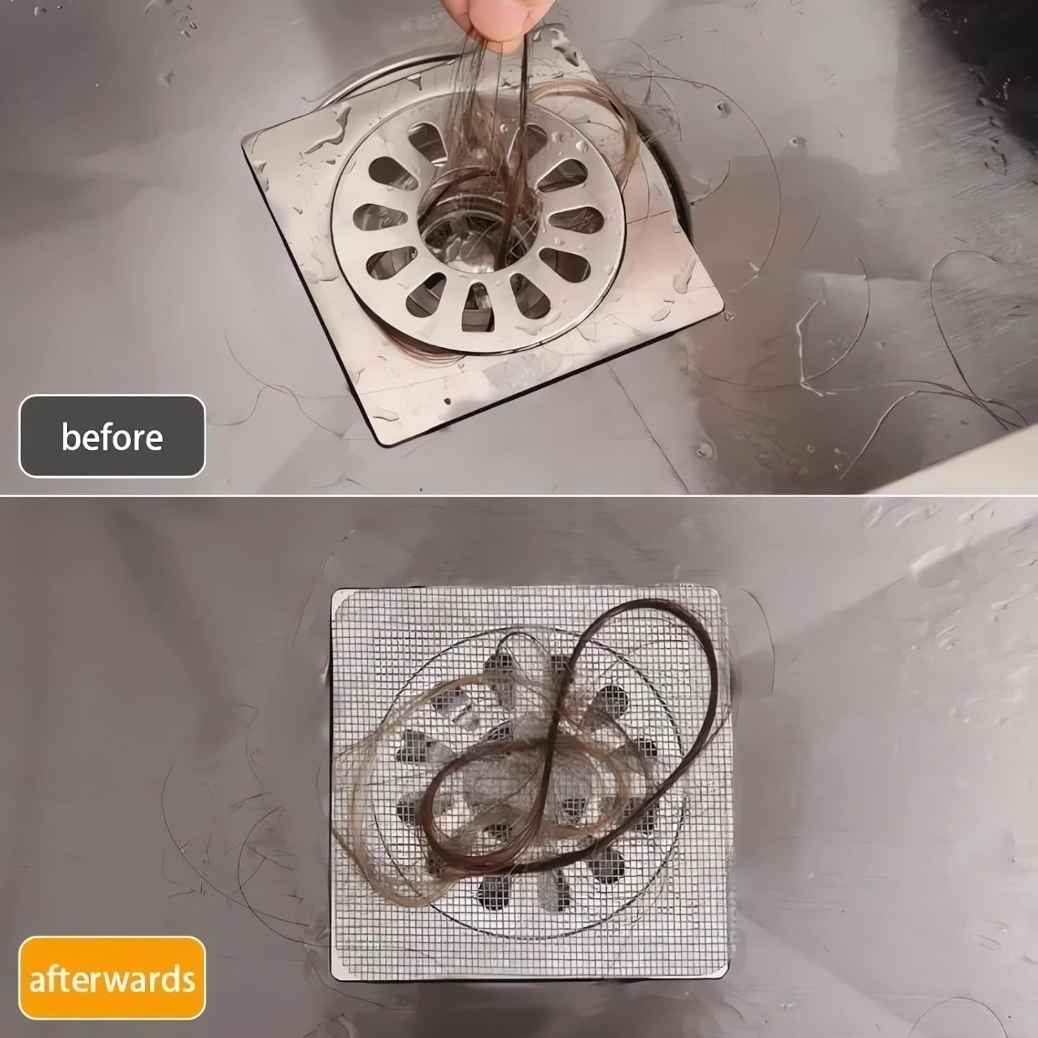 GYLCTOM Shower Drain Hair Catcher - 30PC Disposable Flat Mesh Sticker