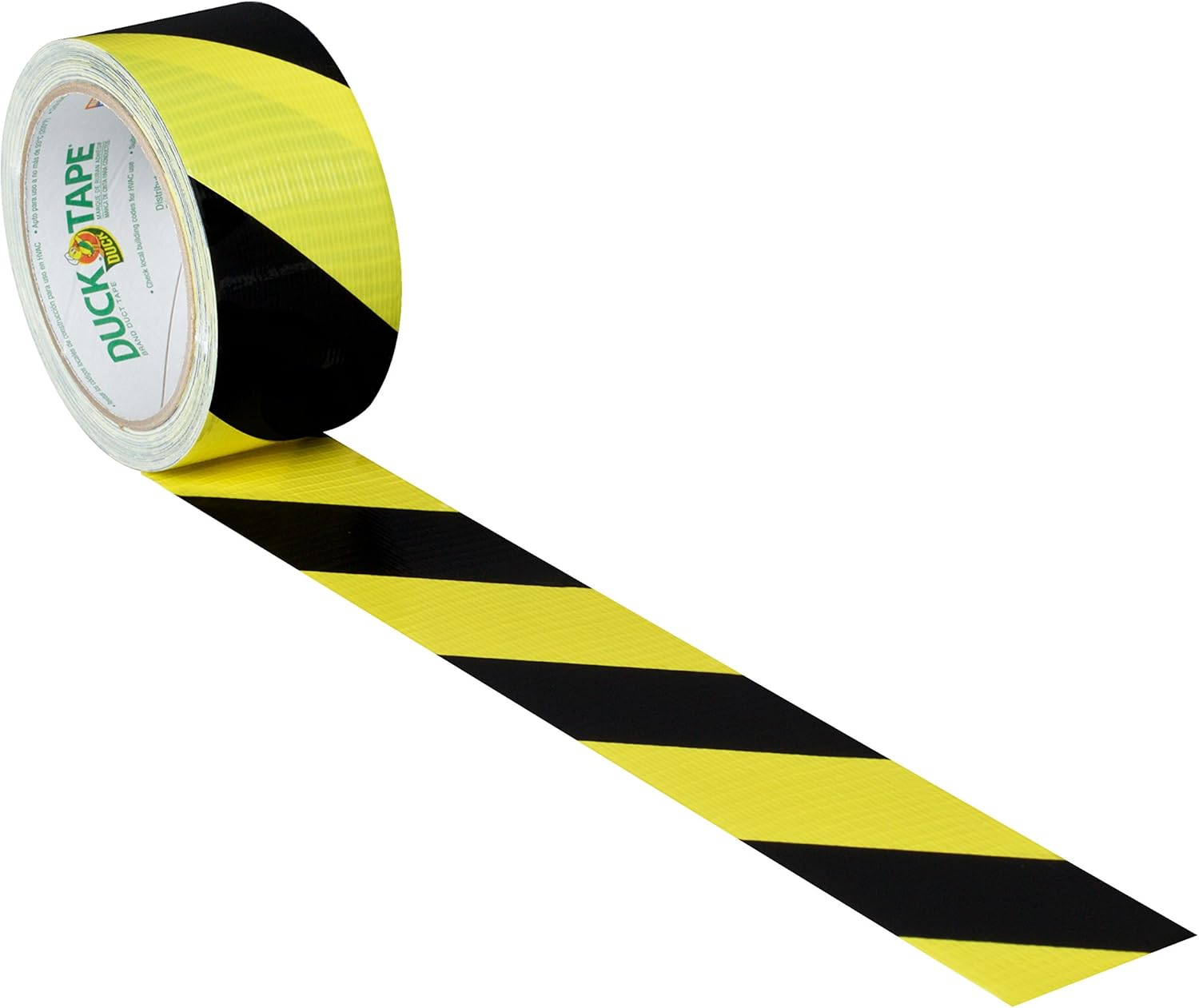 Duck Brand Printed Duct Tape BlackYellow Stripes Pack of 2