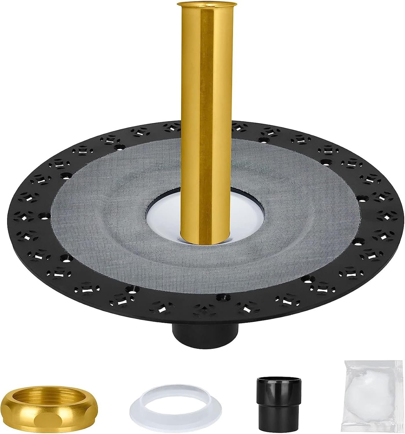 Freestanding Tub Drain Mounting Kit with ABS Adapter and Brass Liner