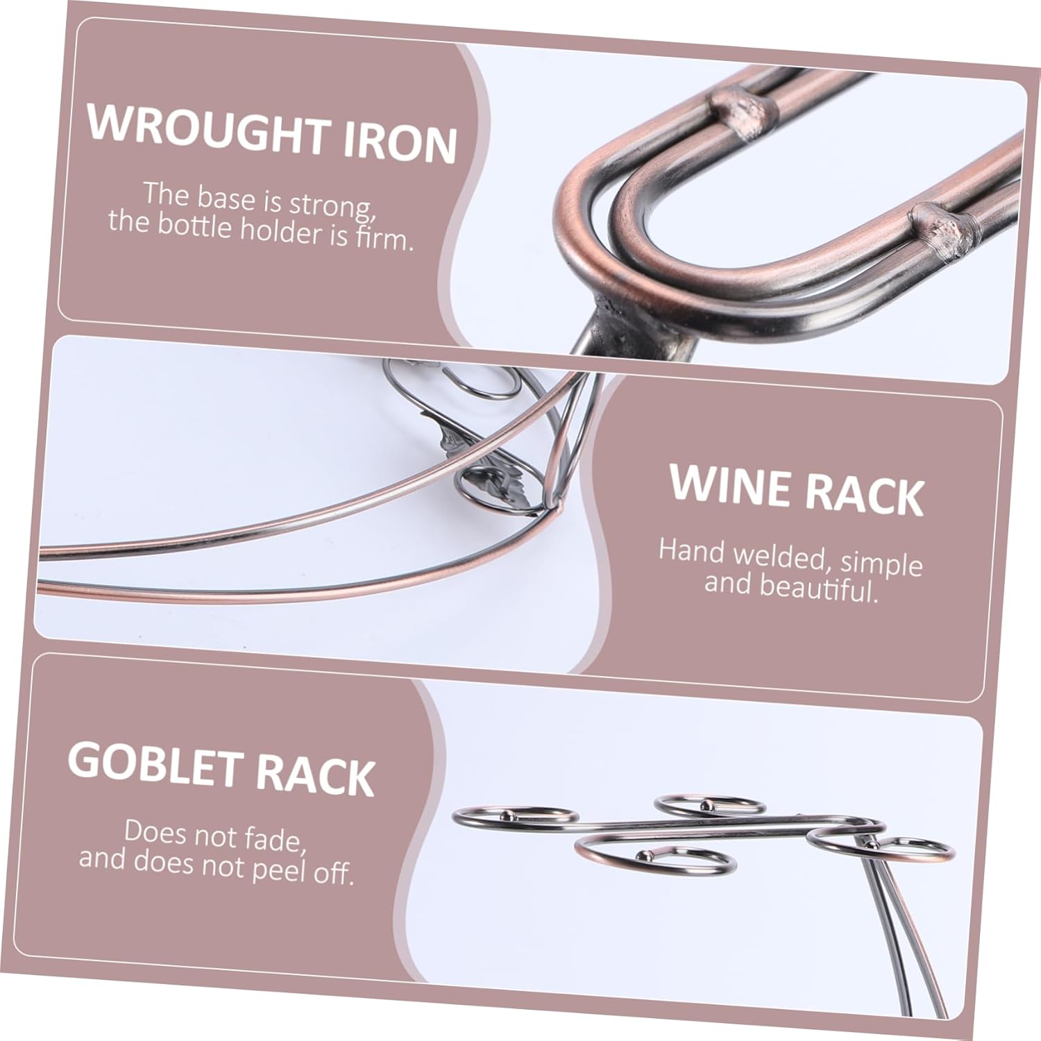 Cabilock Iron Wine Bottle Goblet Rack