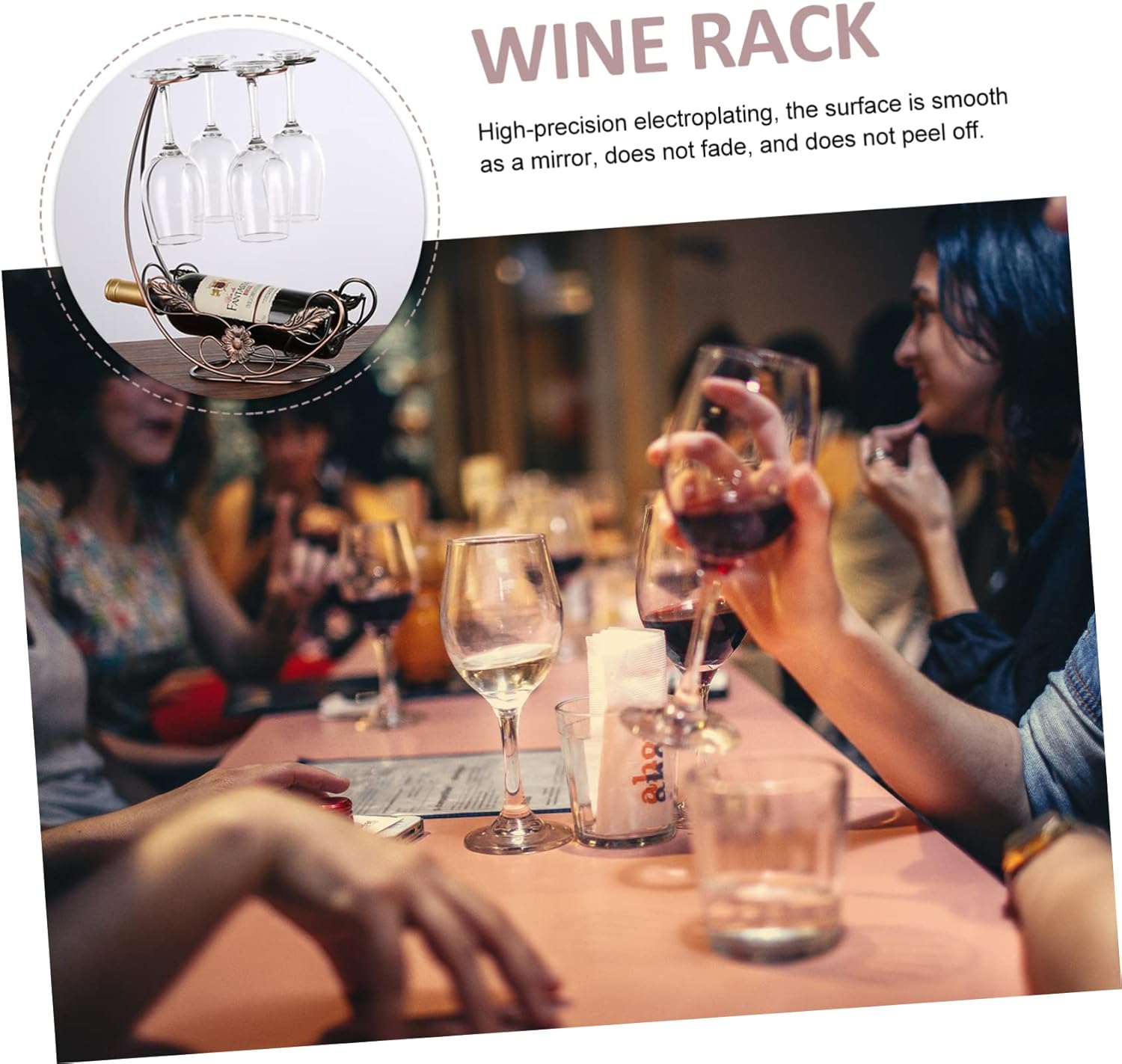 Cabilock Iron Wine Bottle Goblet Rack
