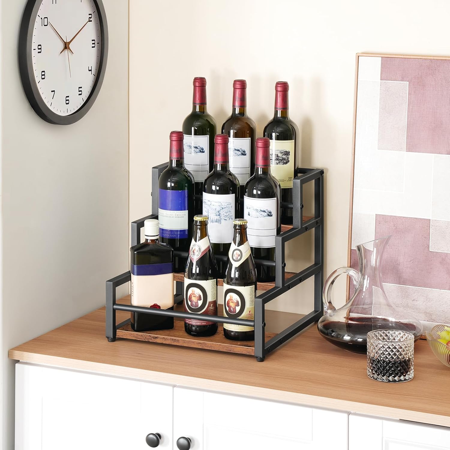 HOOBRO 3-Tier Syrup Rack Organizer for Coffee Bar and Kitchen