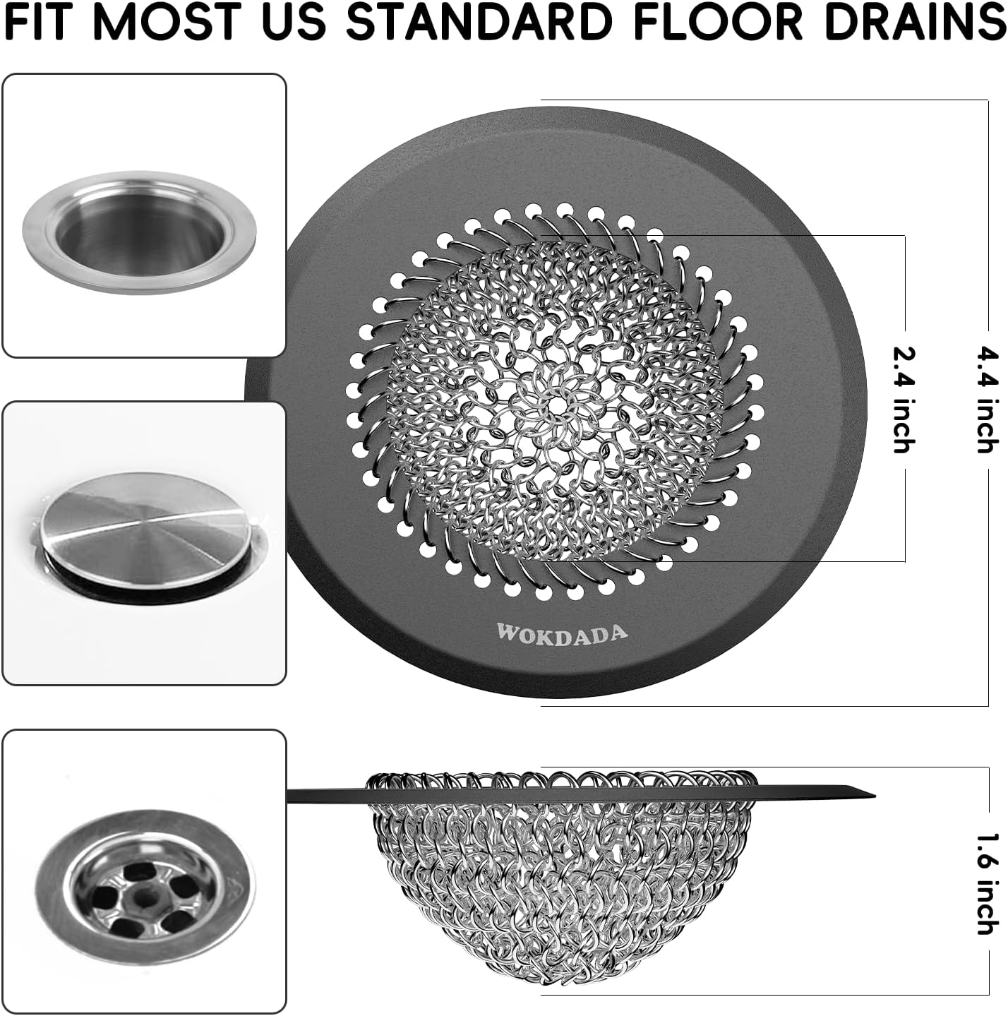 Wokdada Bathtub Hair Catcher Drain Strainer