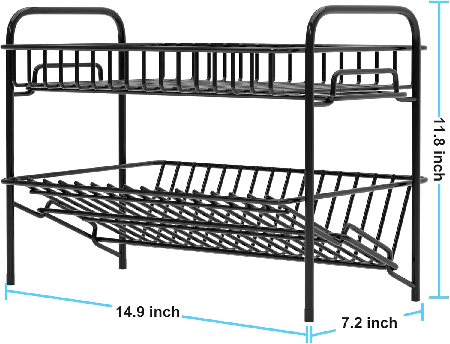 HengLiSam 2 Tier Spice Rack Organizer Black