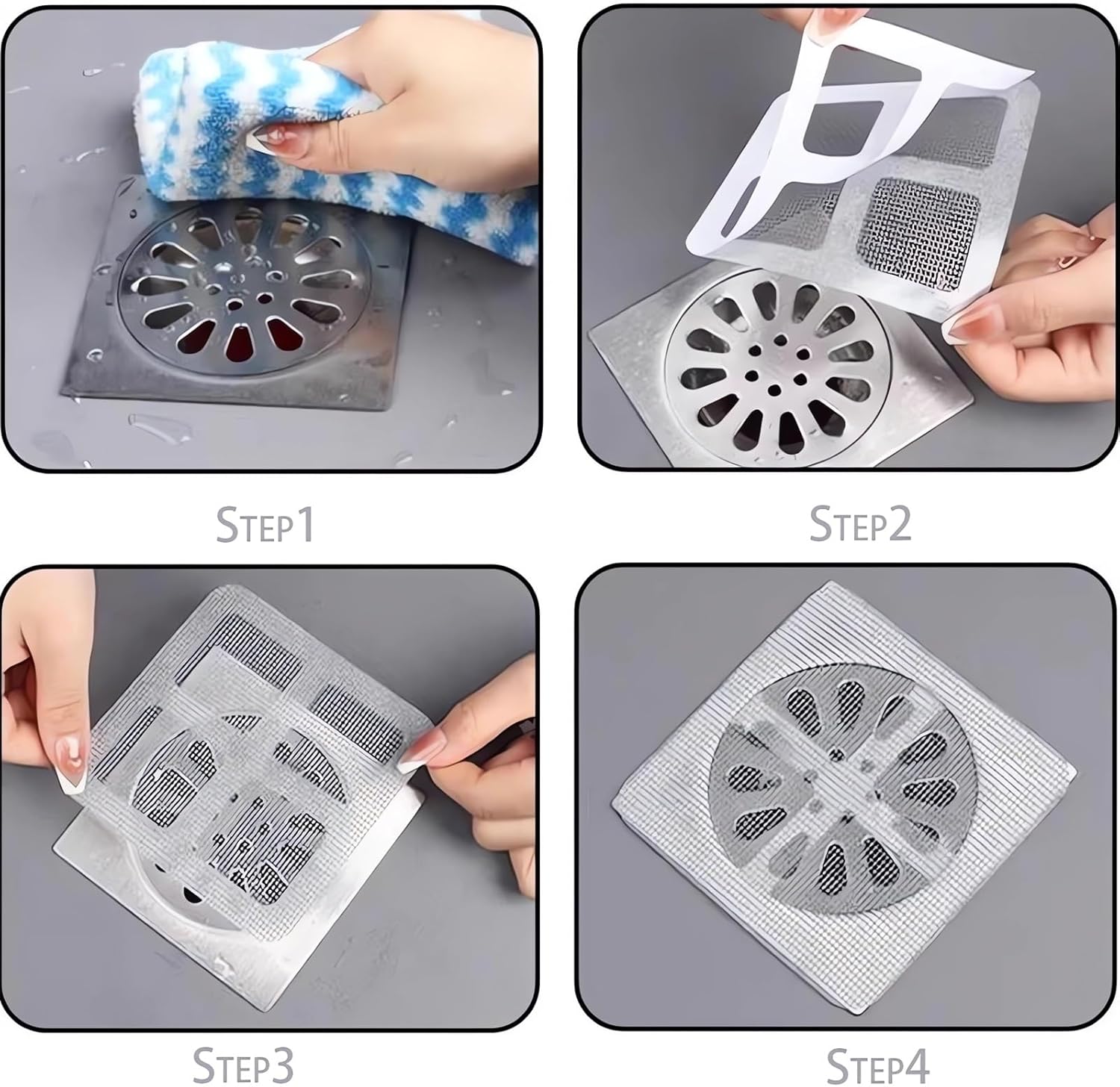 GYLCTOM Shower Drain Hair Catcher - 30PC Disposable Flat Mesh Sticker