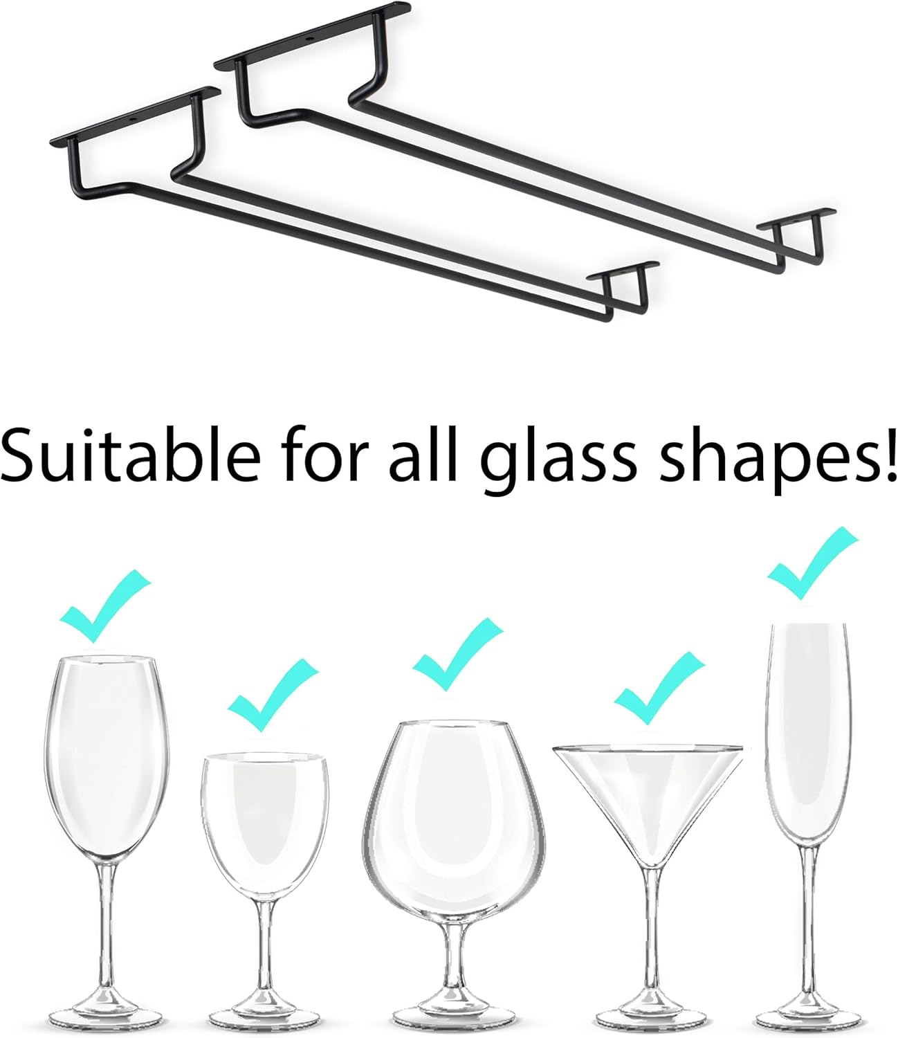 Wallniture Brix Wine Glass Holder Set of 2