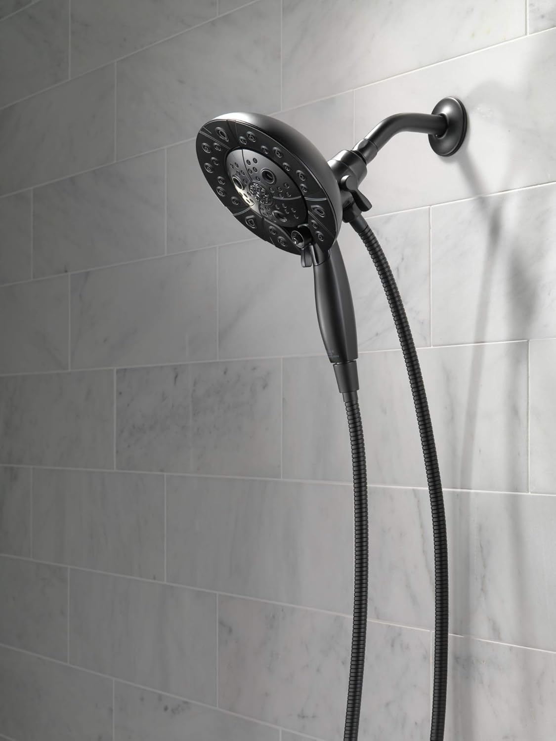 Delta H2Okinetic 5-Spray Dual Shower Head with Handheld and Matte Black Docking