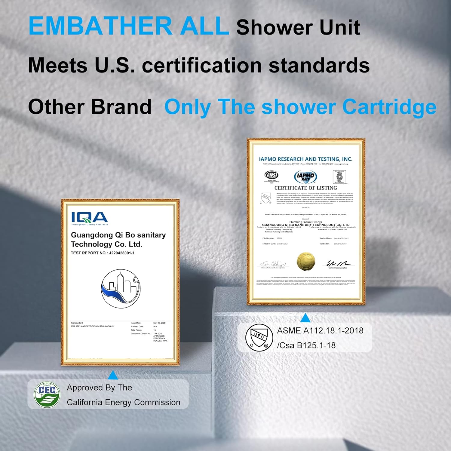 EMBATHER Black Rain Shower Combo Set - 10 Inch Overhead Handheld