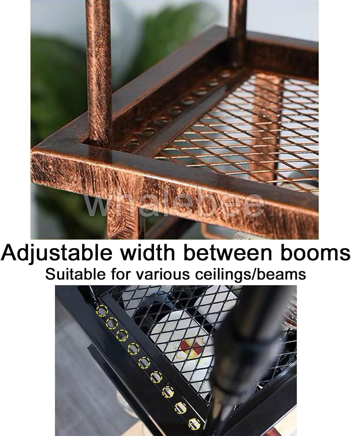 Black Bronze Wine Glass Holder - Adjustable Multi-Tier Rack