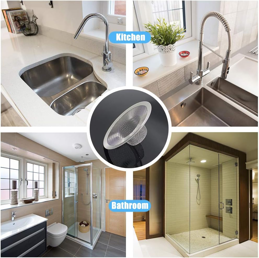 Stainless Steel Drain Hair Catcher 2 Pcs by Lechay