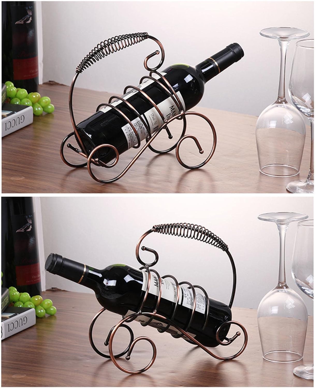 JUSHZ Wine Rack Stand Iron Art Storage Shelf