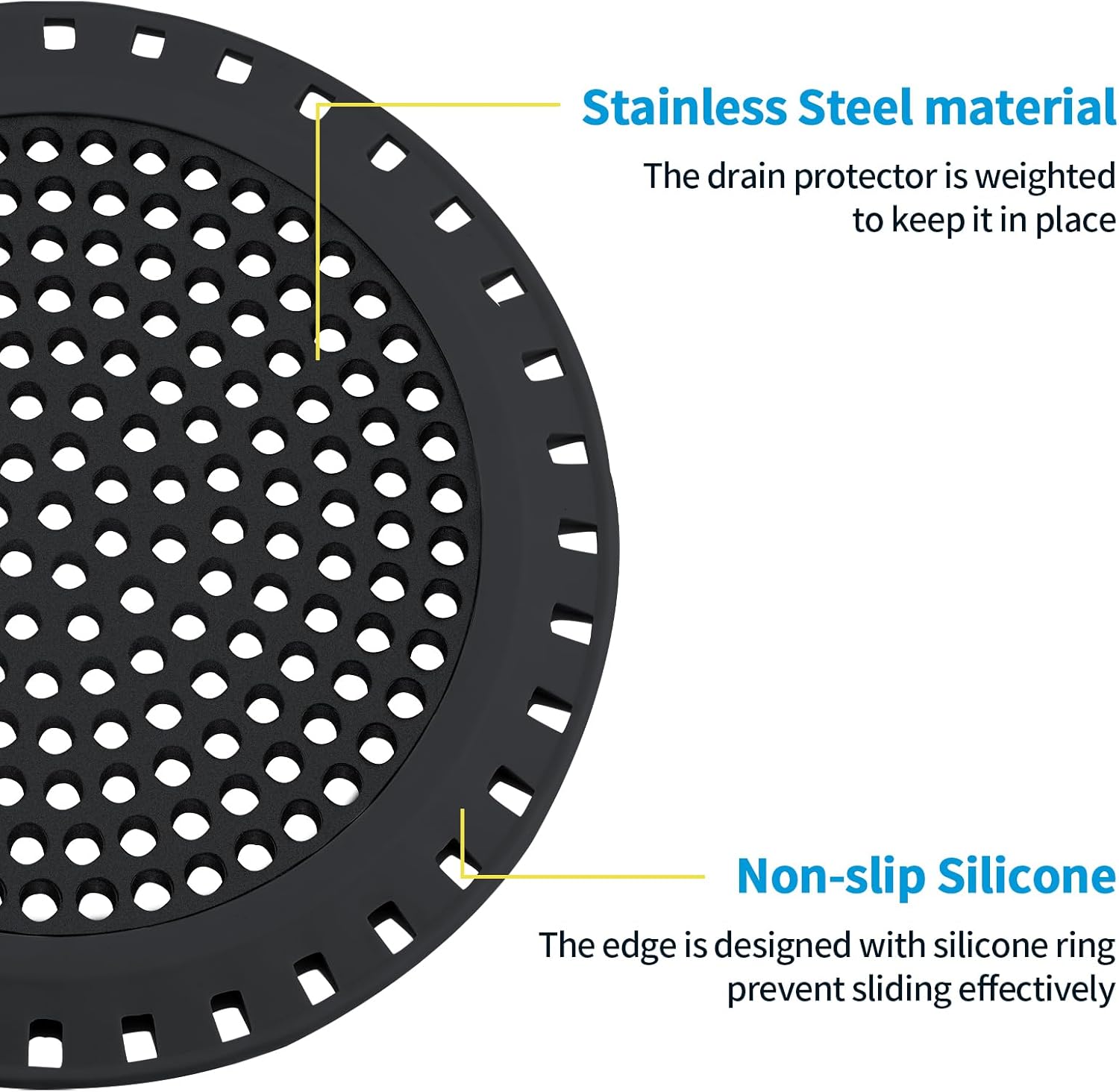Aluvor Shower Drain Hair Catcher with Silicone