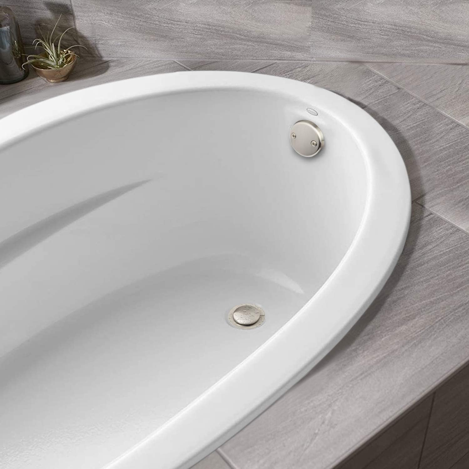 Artiwell Tip-Toe Tub Trim Set with 2-Hole Overflow Faceplate