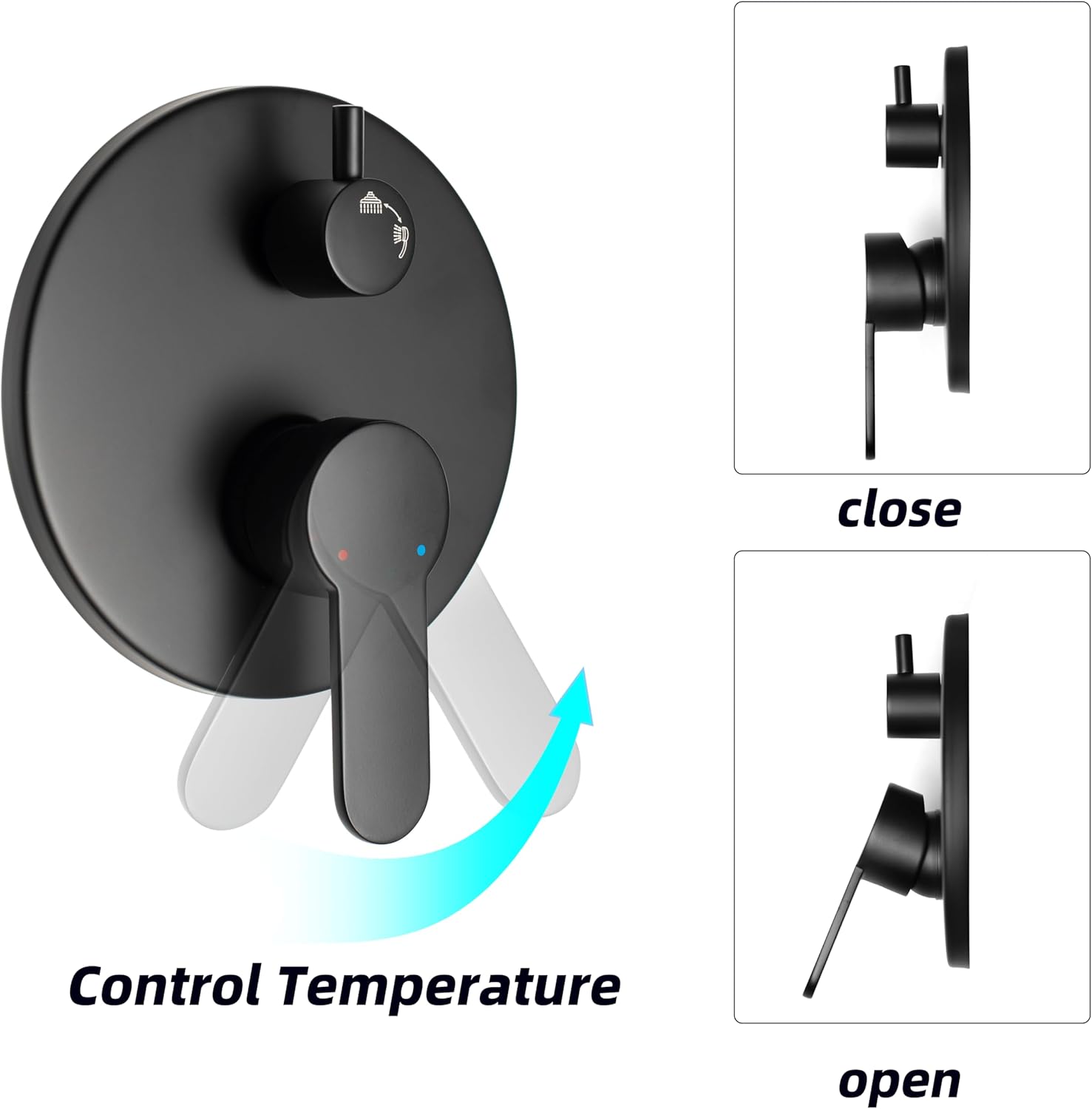 Rainfall Shower System with Handheld Hose and Trim - Matte Black