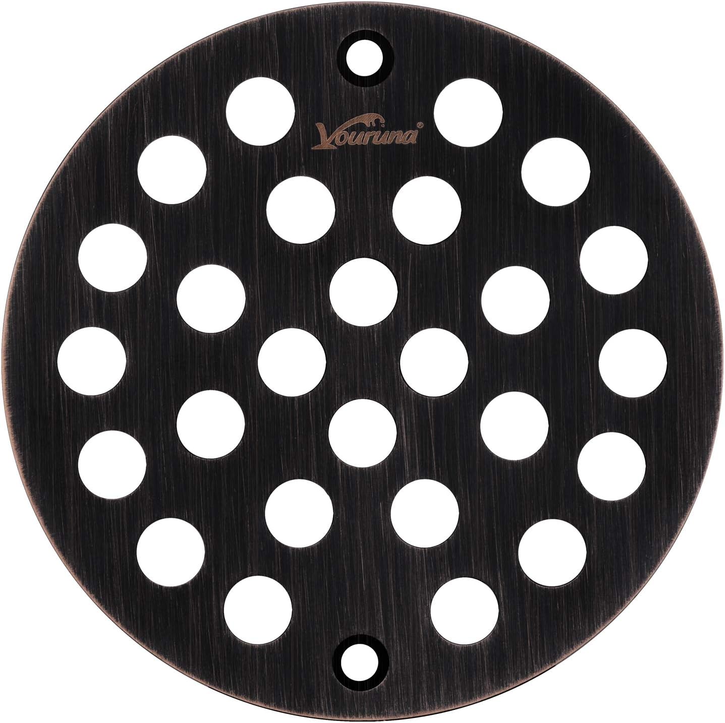 4-Inch Screw-in Shower Strainer Drain Cover Replacement - Oil Rubbed Bronze