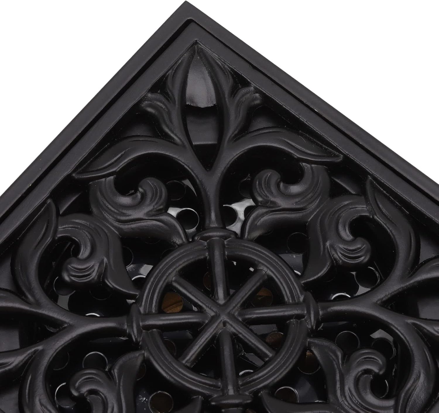Square Shower Floor Drain with Removable Cover Matte Black 4 Inch