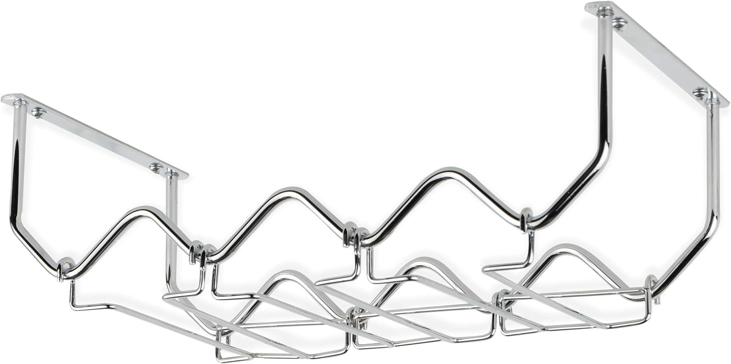 Wallniture Piccola Under Cabinet Wine Rack and Glasses Holder