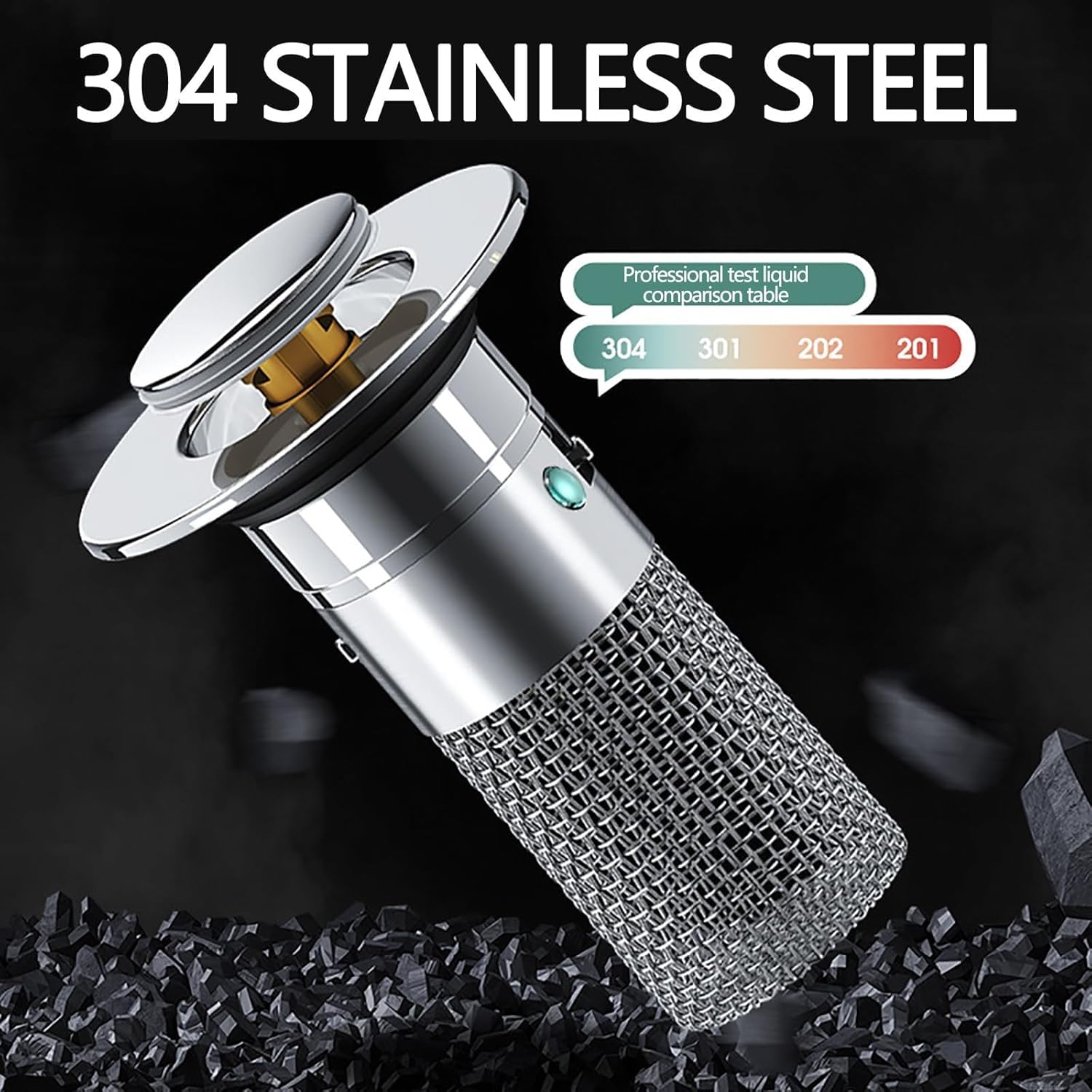 Adealed 2PCS Stainless Steel Sink Stopper with Hair Catcher