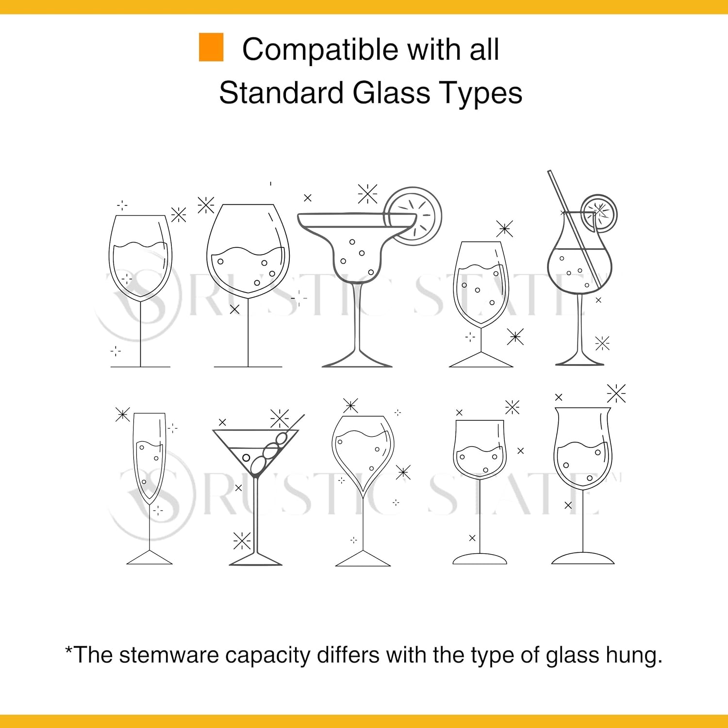 Rustic State Vigo Adjustable Stemware Rack