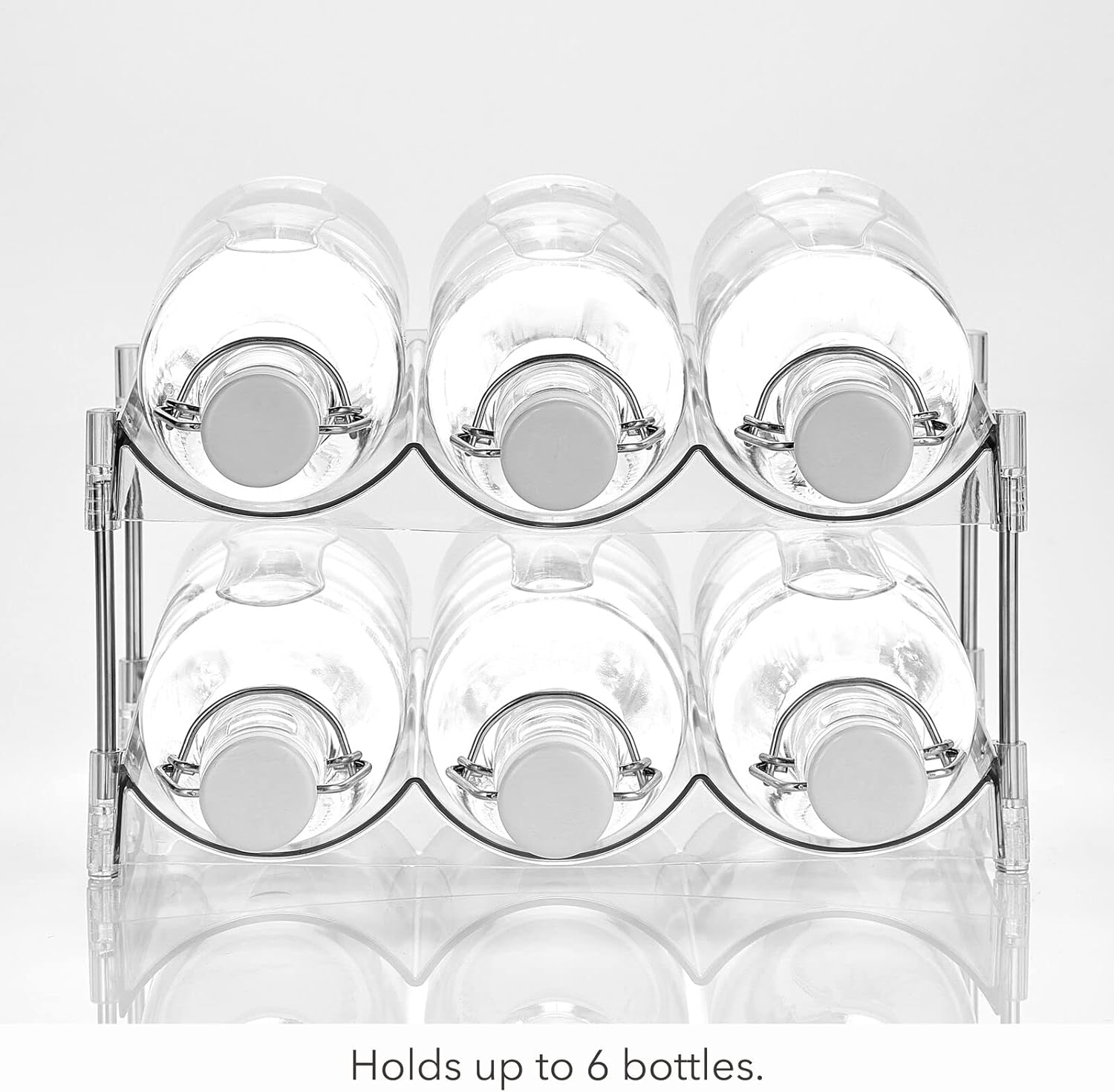 Nate Home 6-Bottle Organizer Set of 2 Clear Stainless Steel