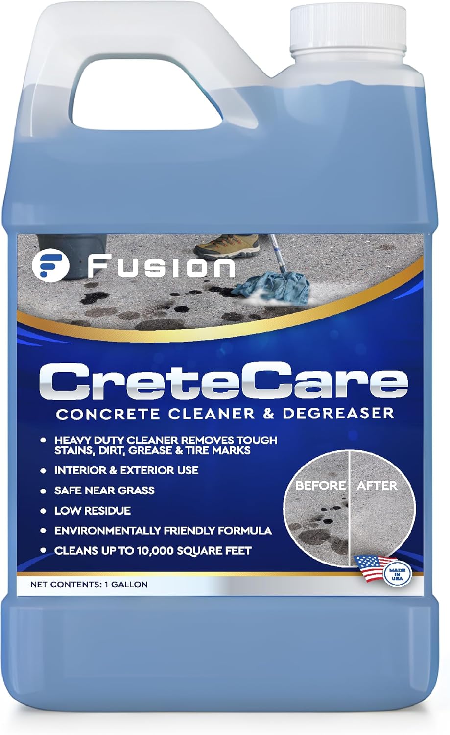 Fusion CreteCare Ultimate Concrete Cleaner and Driveway Oil Stain Remover 128 Fl Oz