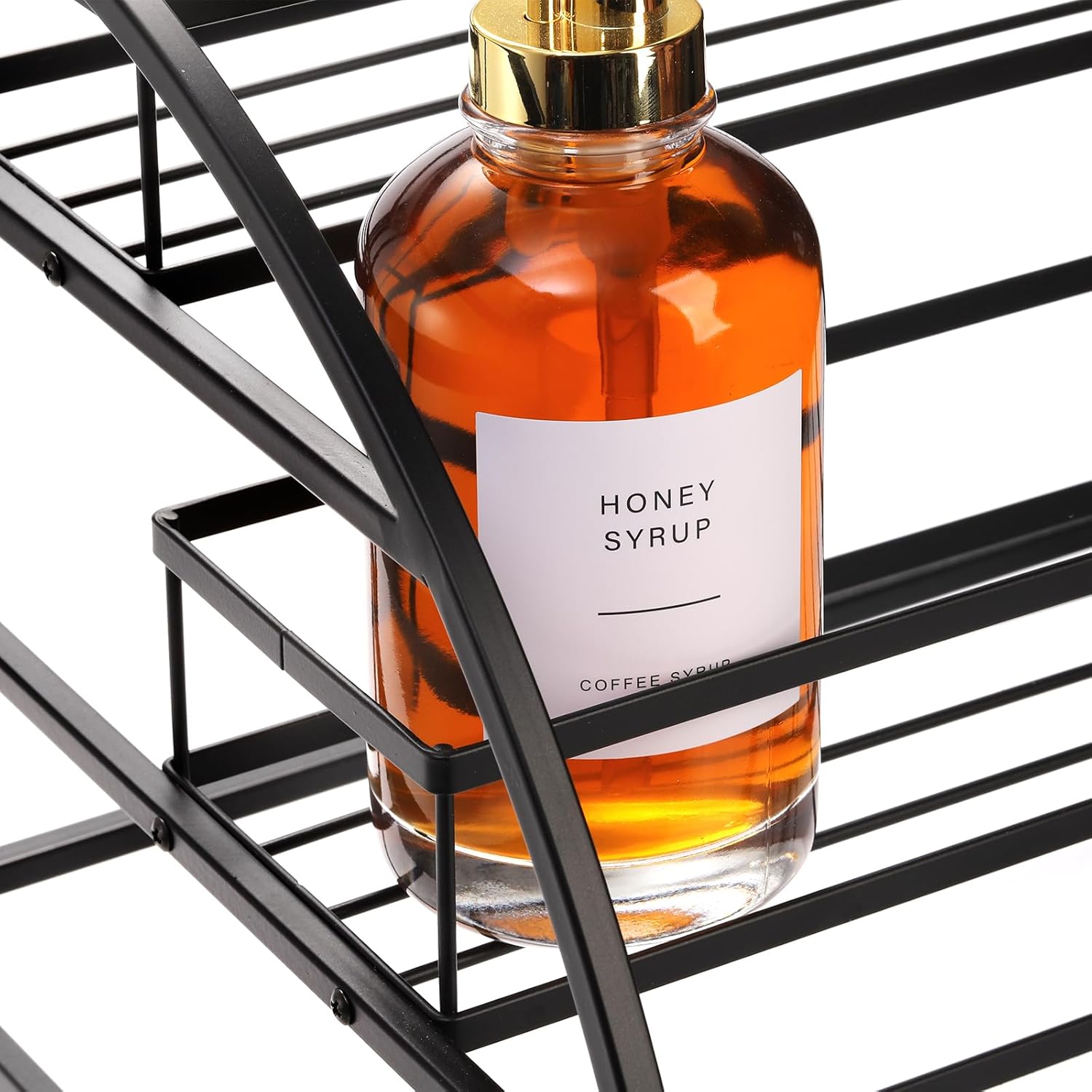 SOUJOY 3-Tier Metal Wire Syrup Rack Organizer