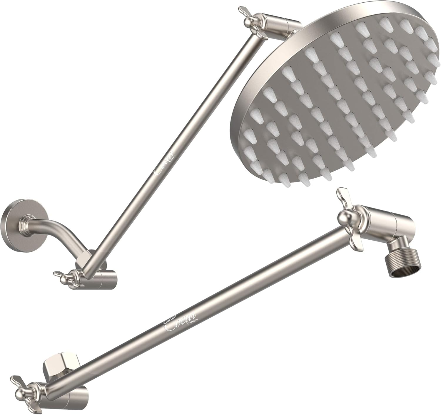 16-Inch Brass Shower Extension Arm with Adjustable Locking Gear