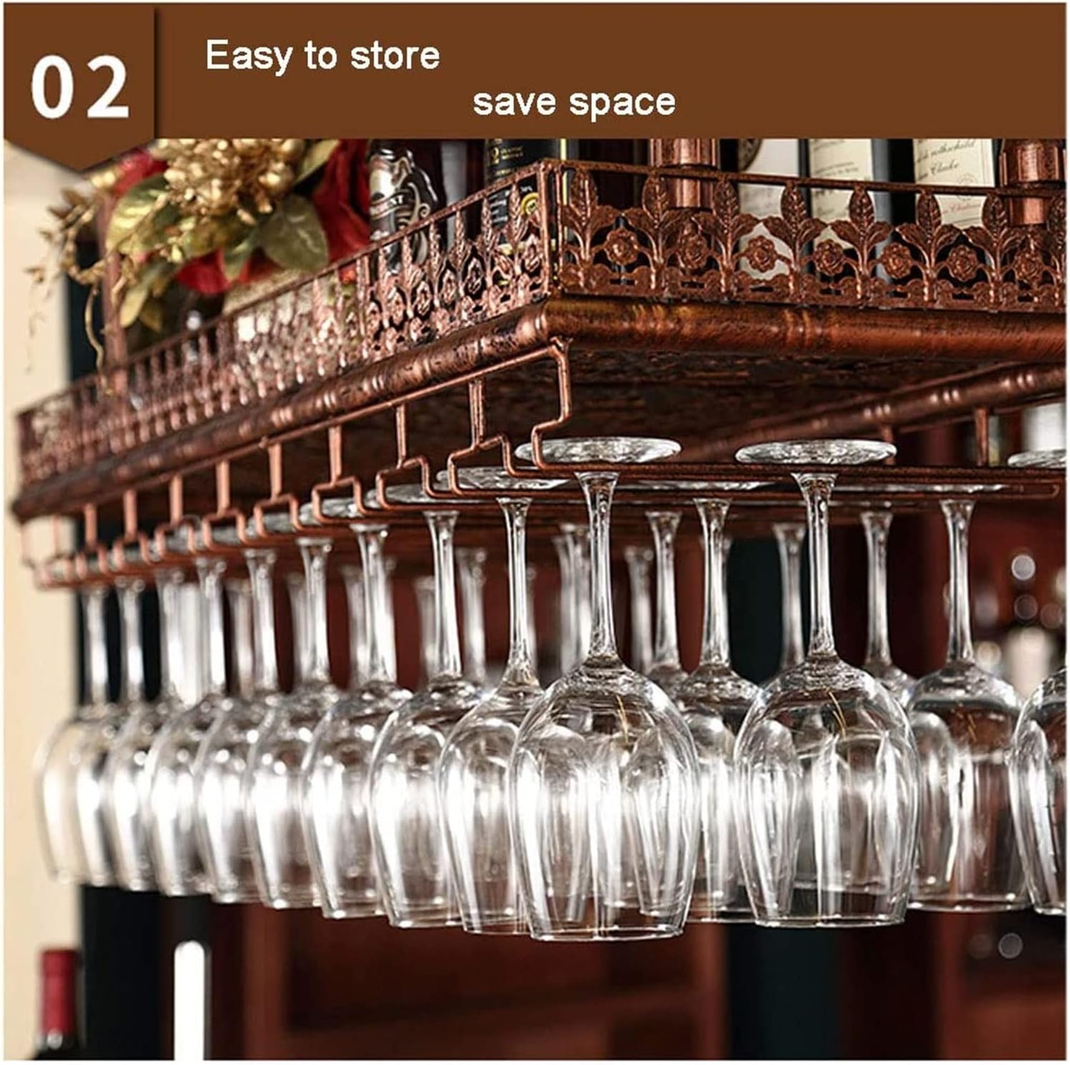 ALDEPO Bronze Wine Rack Floating Shelf for Wine Lovers