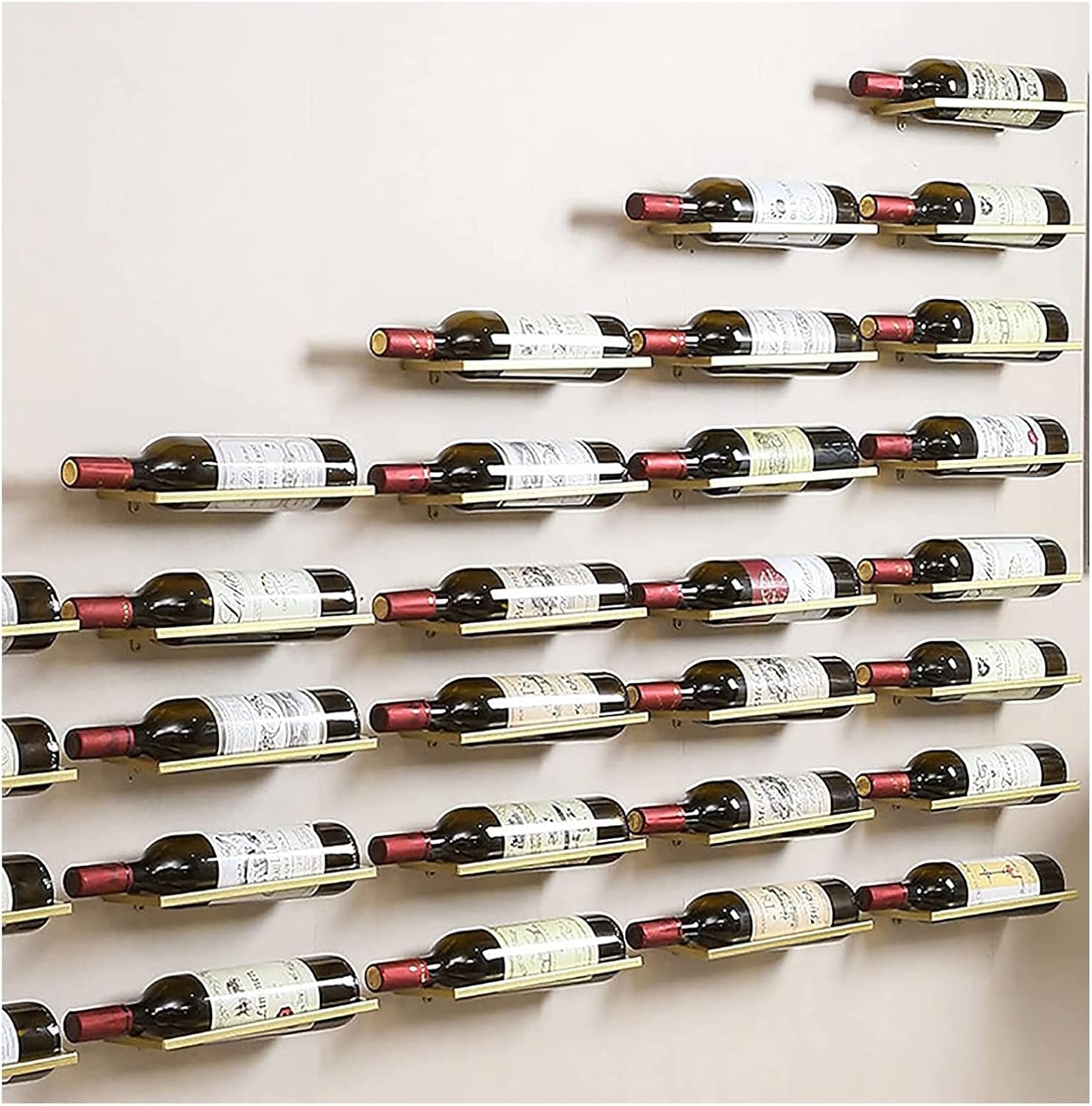 ALDEPO Gold Wine Rack Wall Mount Holder 80X30X45CM