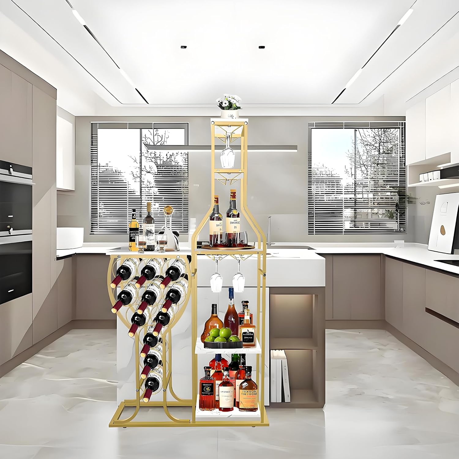Mantianstar White 11-Bottle Freestanding Wine Rack