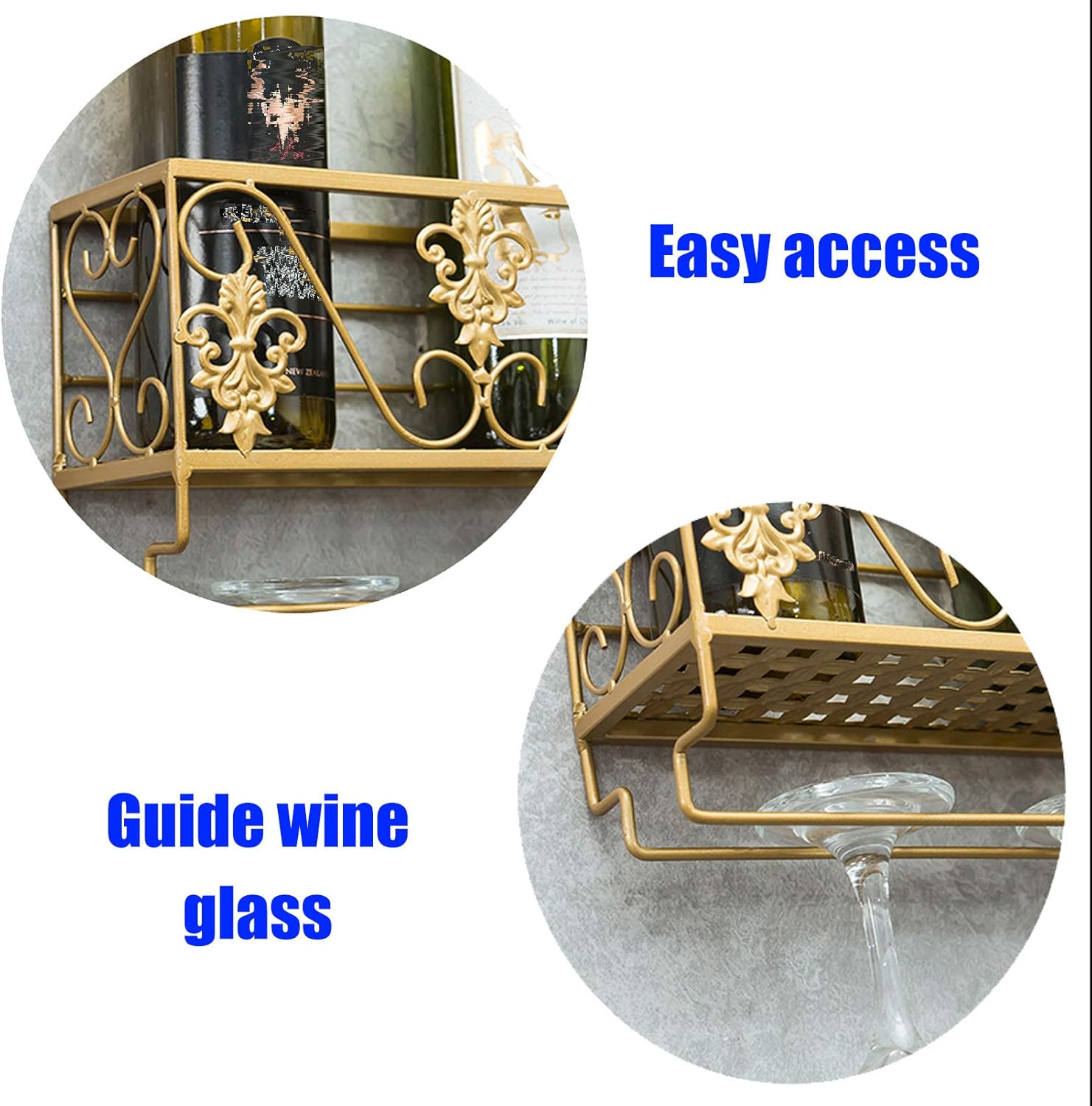 BOCbco Iron Art Wall-Mounted Wine Racks 25Cm10Cm 1