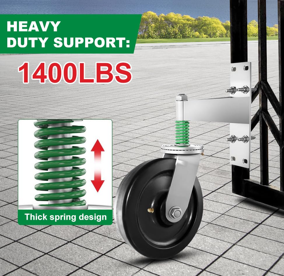 Liberoll 8 Inch Heavy Duty Gate Caster 1400lbs Silver 2pcs