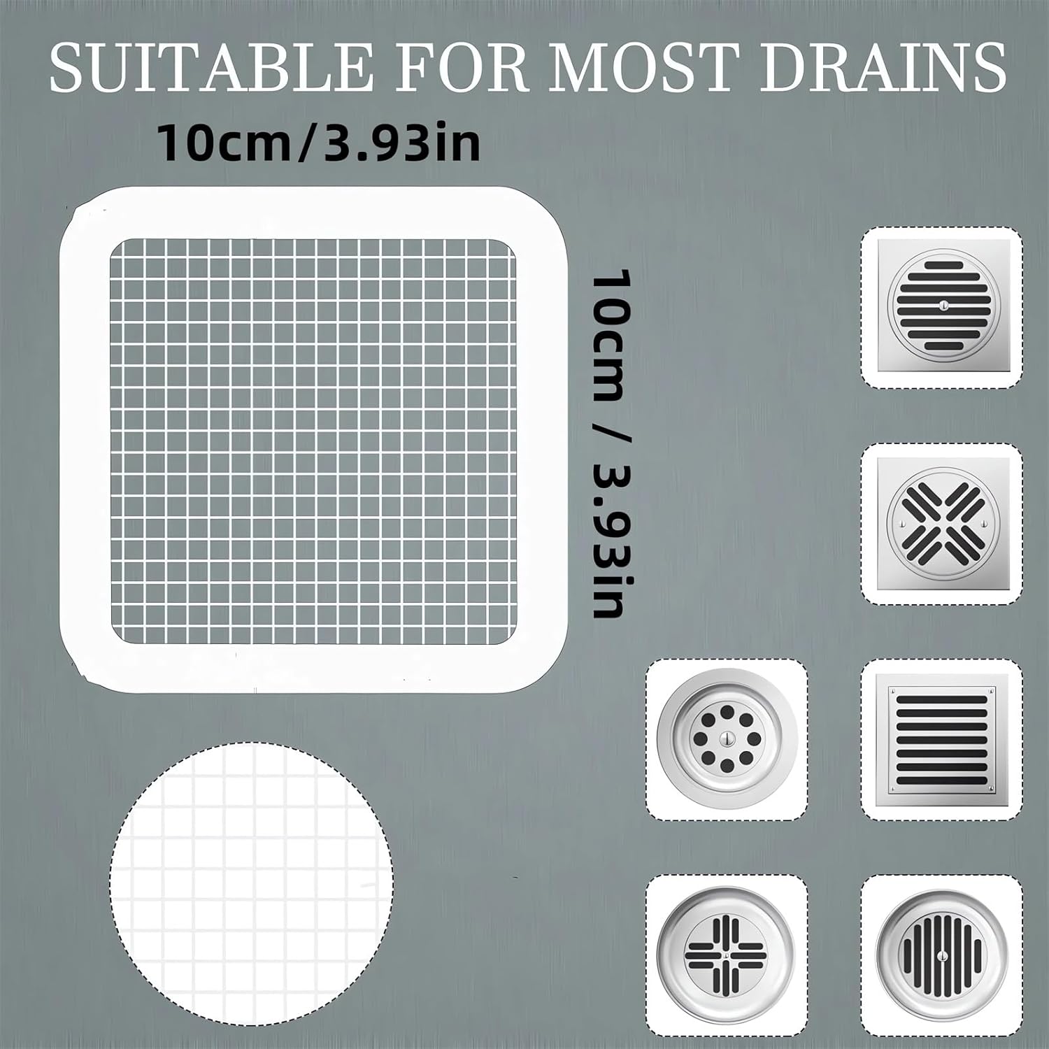 GYLCTOM Shower Drain Hair Catcher - 30PC Disposable Flat Mesh Sticker