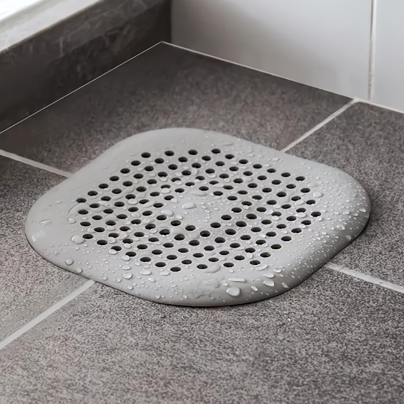 Square Drain Strainer Covers 4-Pack Silicone Suction Cup Hair Debris Blockage Preventers