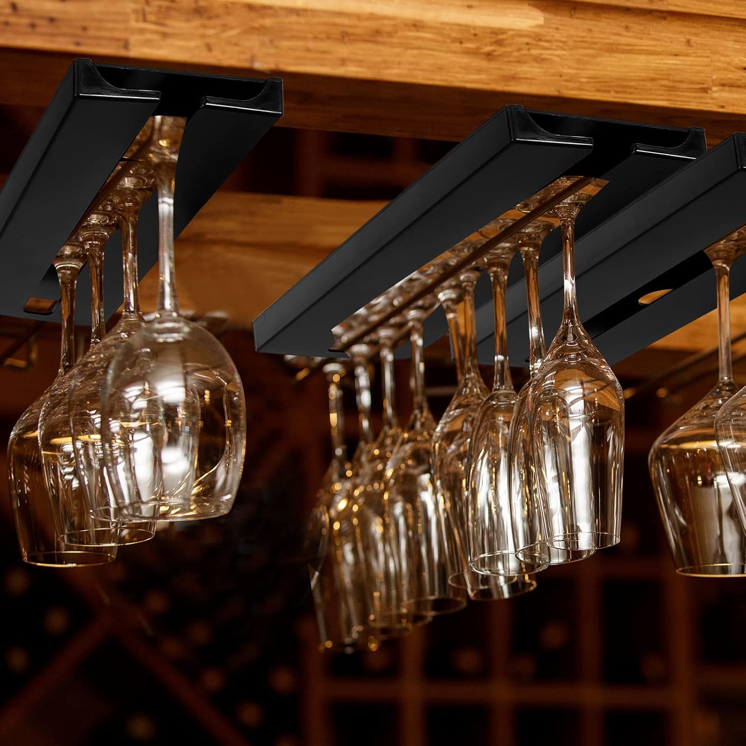 Rtteri 6-Piece Black Wine Glass Rack