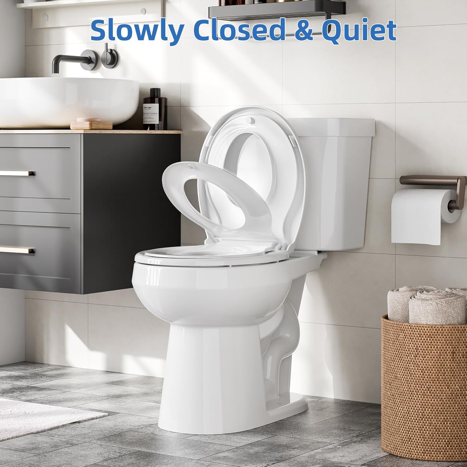 GAOMON Round Toilet Seat with Toddler Seat