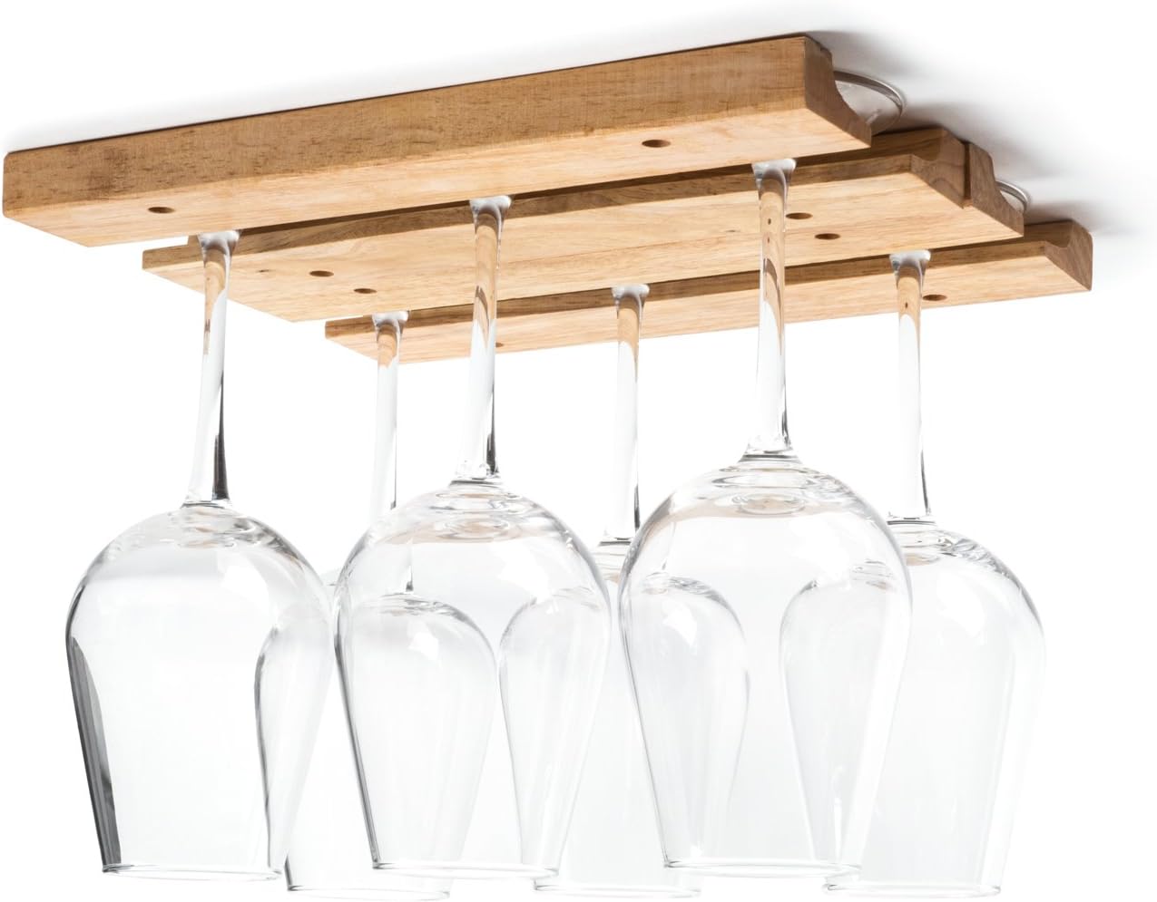 Fox Run Wooden Wine Glass Holder Rack - 11x7x075 Inches Brown