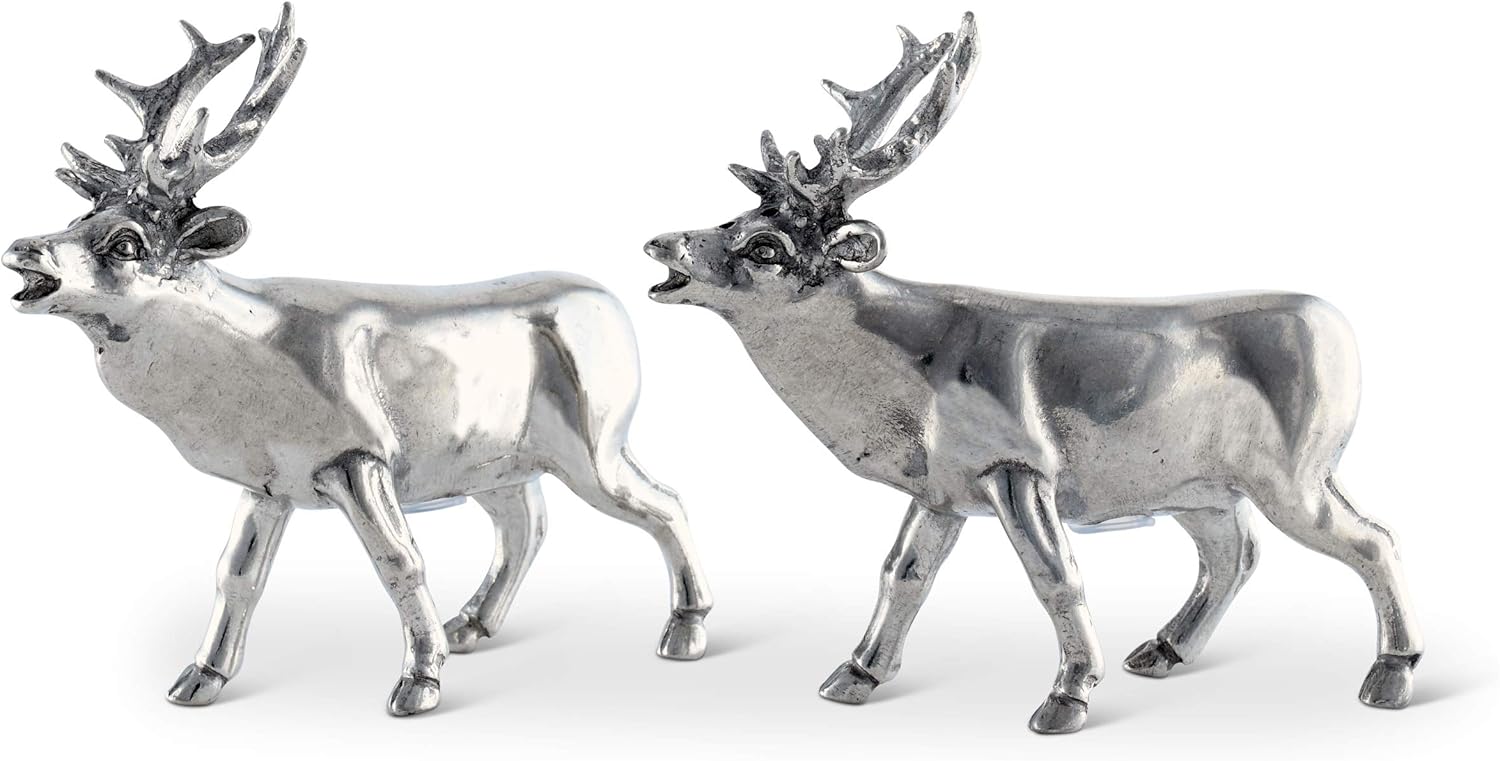 Vagabond House Pewter Deer Salt Pepper Shakers Set