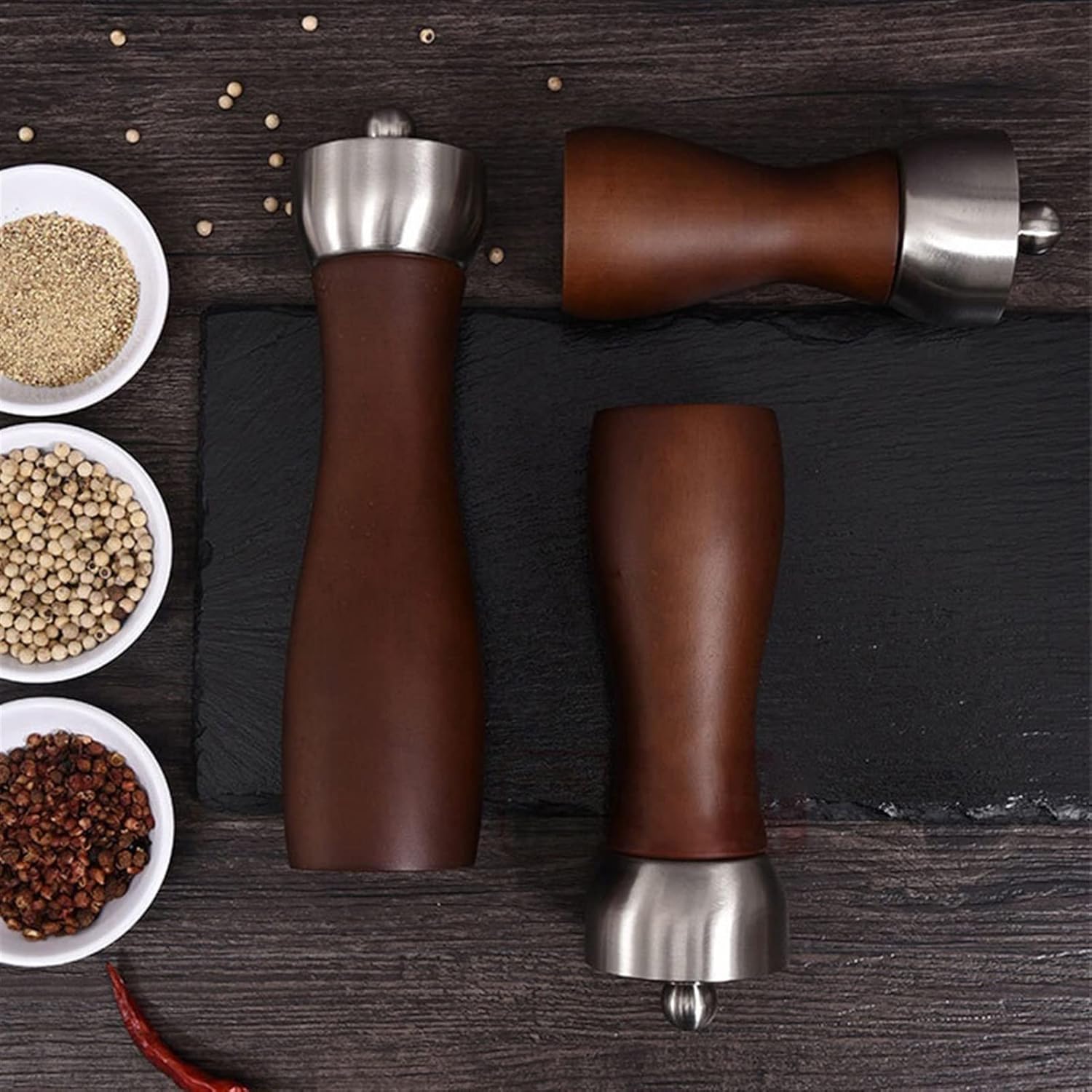 Spice Grinder Set with Adjustable Coarseness
