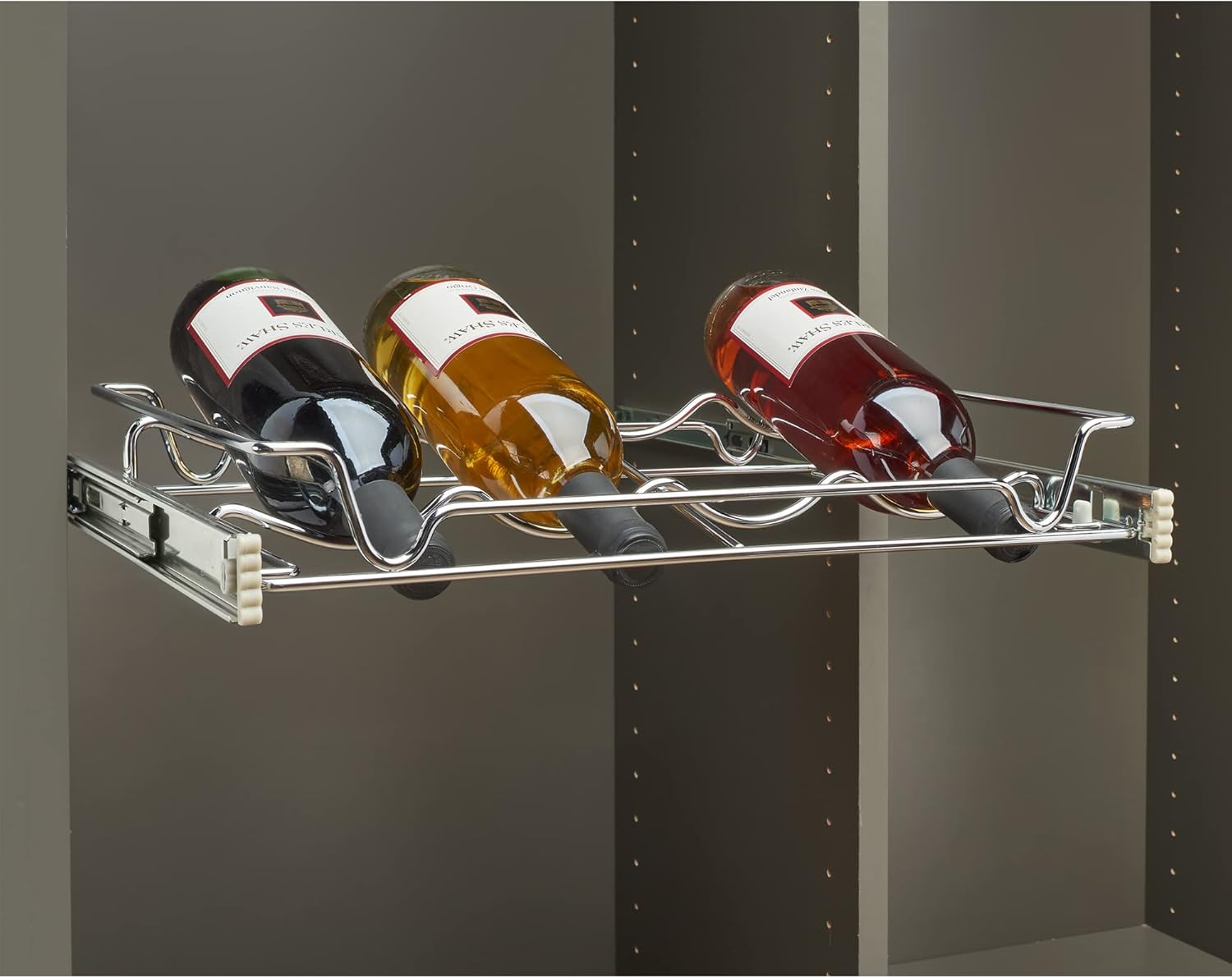 Rev-A-Shelf 30 Chrome Wine Rack Pull-Out Organizer