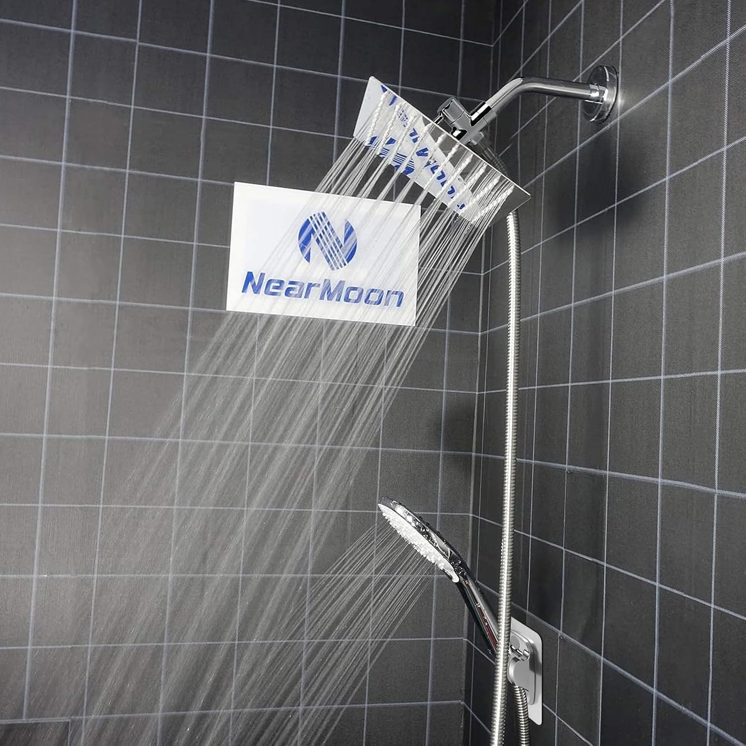 NearMoon Handheld Shower Head with 8 Inch Hose and 3 Settings